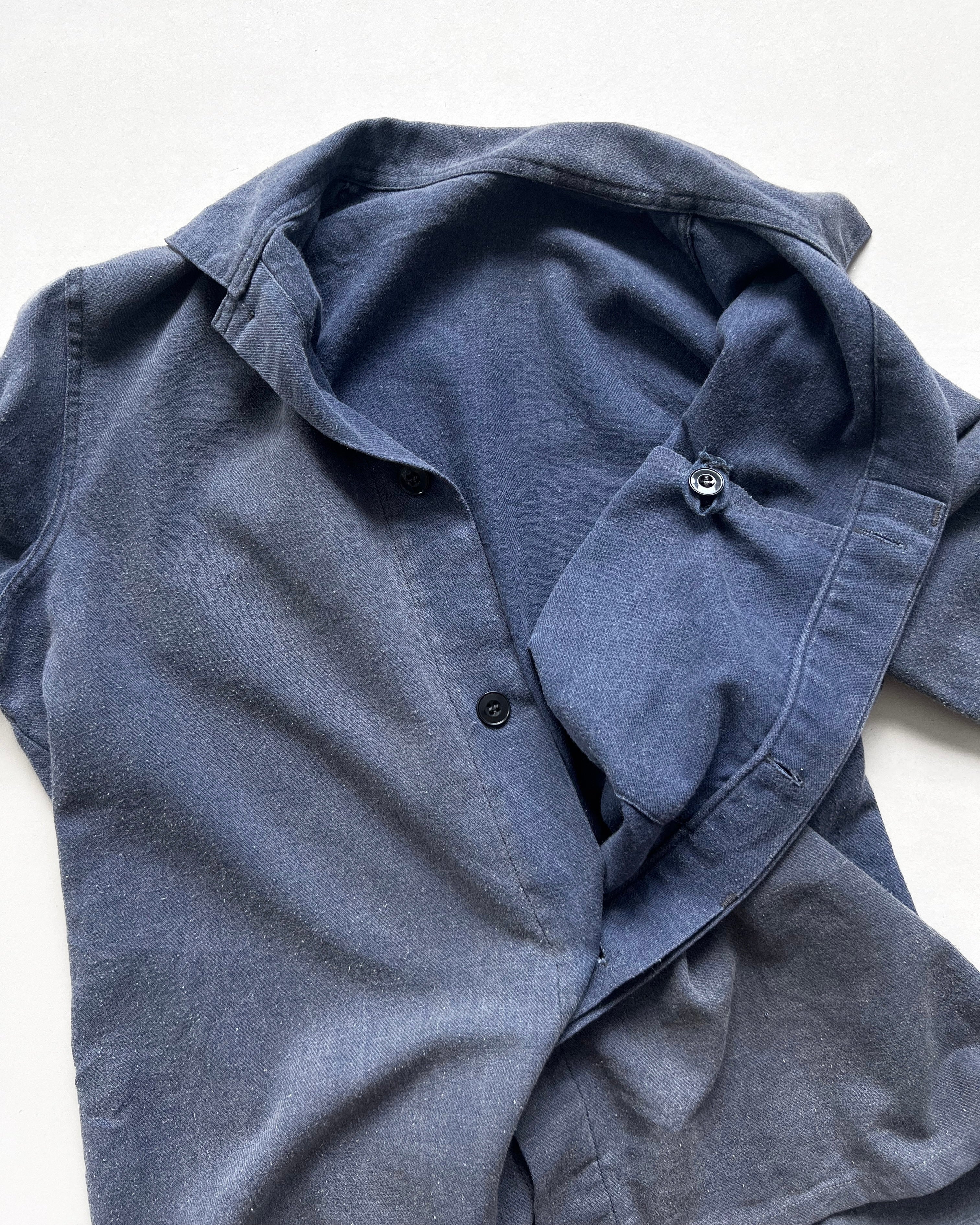 1970S FADED FRENCH HIDDEN POCKET WORK SHIRT/JACKET (M)