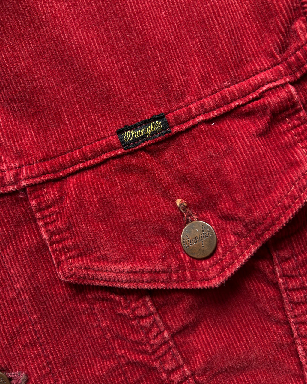 1970S RED WRANGLER CORDUROY TRUCKER JACKET (40)