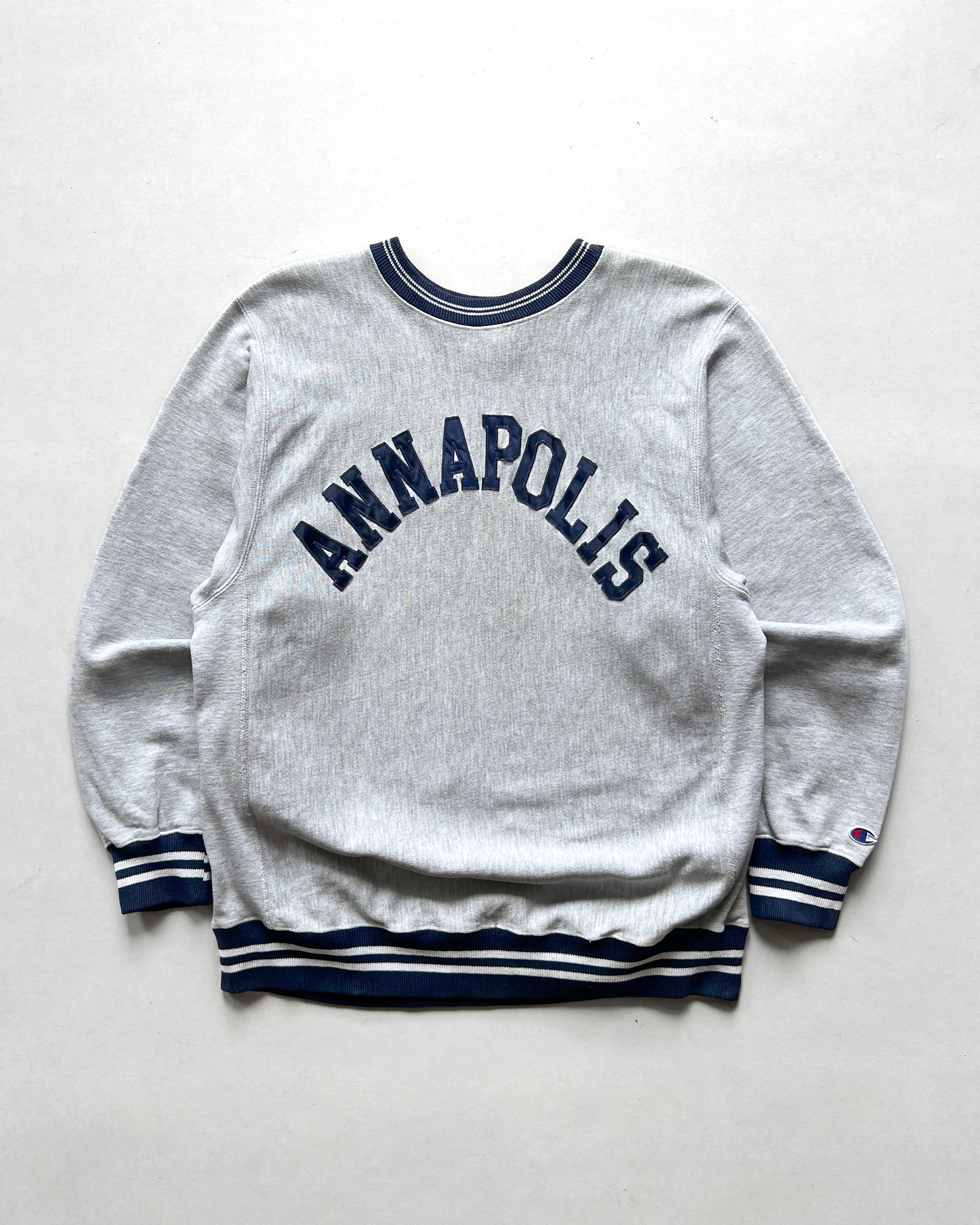 1990S CHAMPION 'ANNAPOLIS' REVERSE WEAVE SWEATSHIRT (L)
