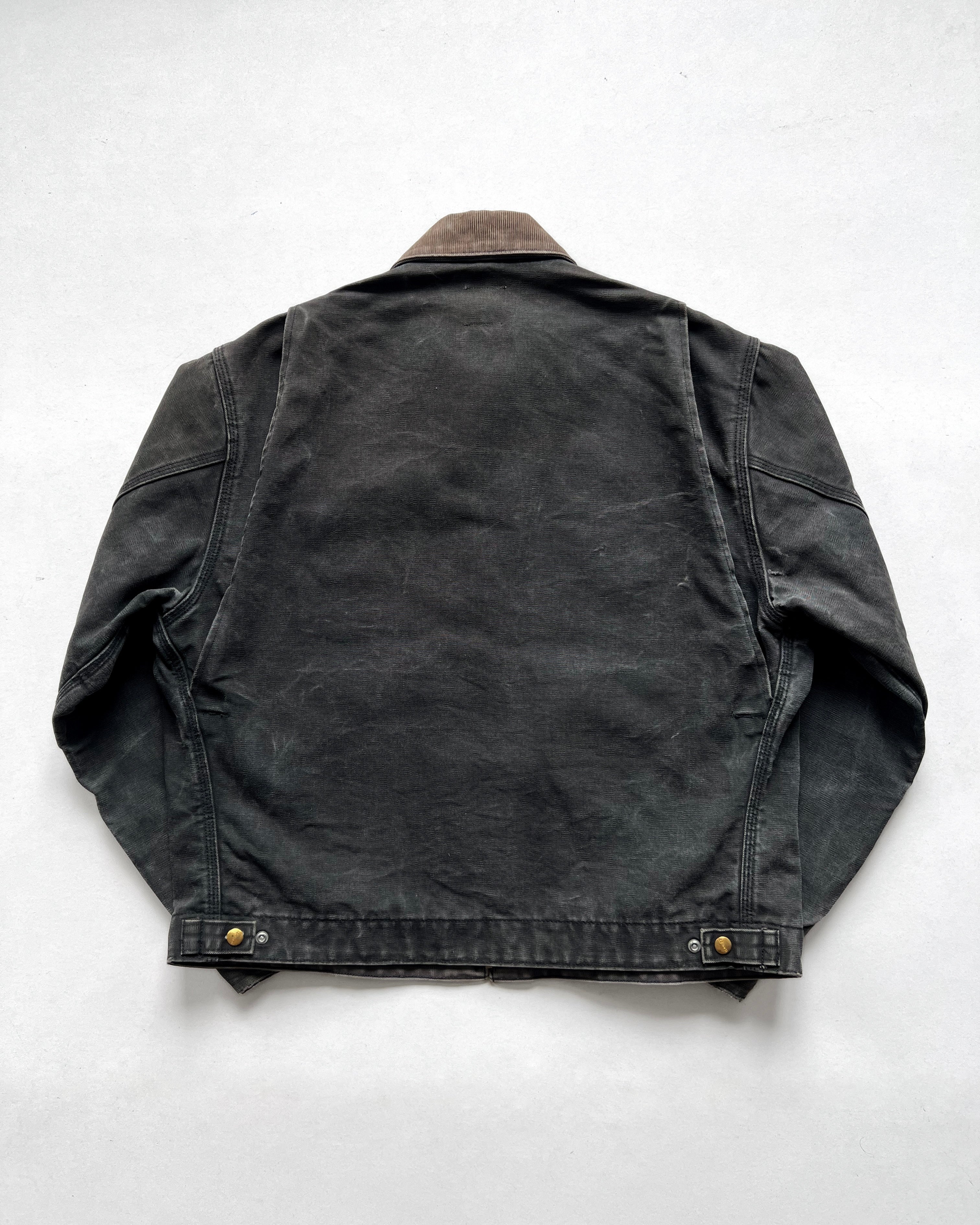 2000S FADED BLACK CARHARTT DETROIT WORK JACKET (L)