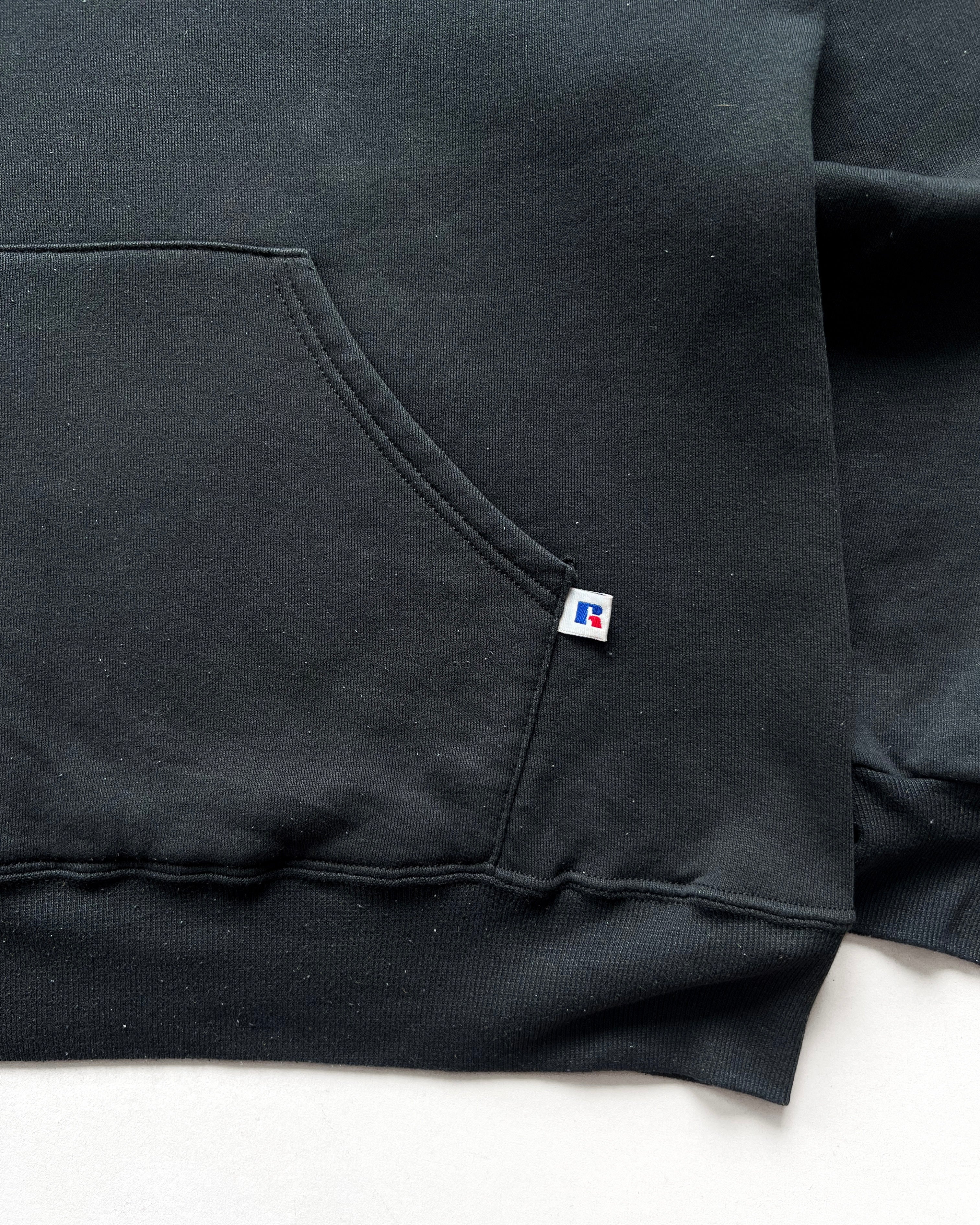 1990S RUSSELL BLACK BLANK HOODIE (L)