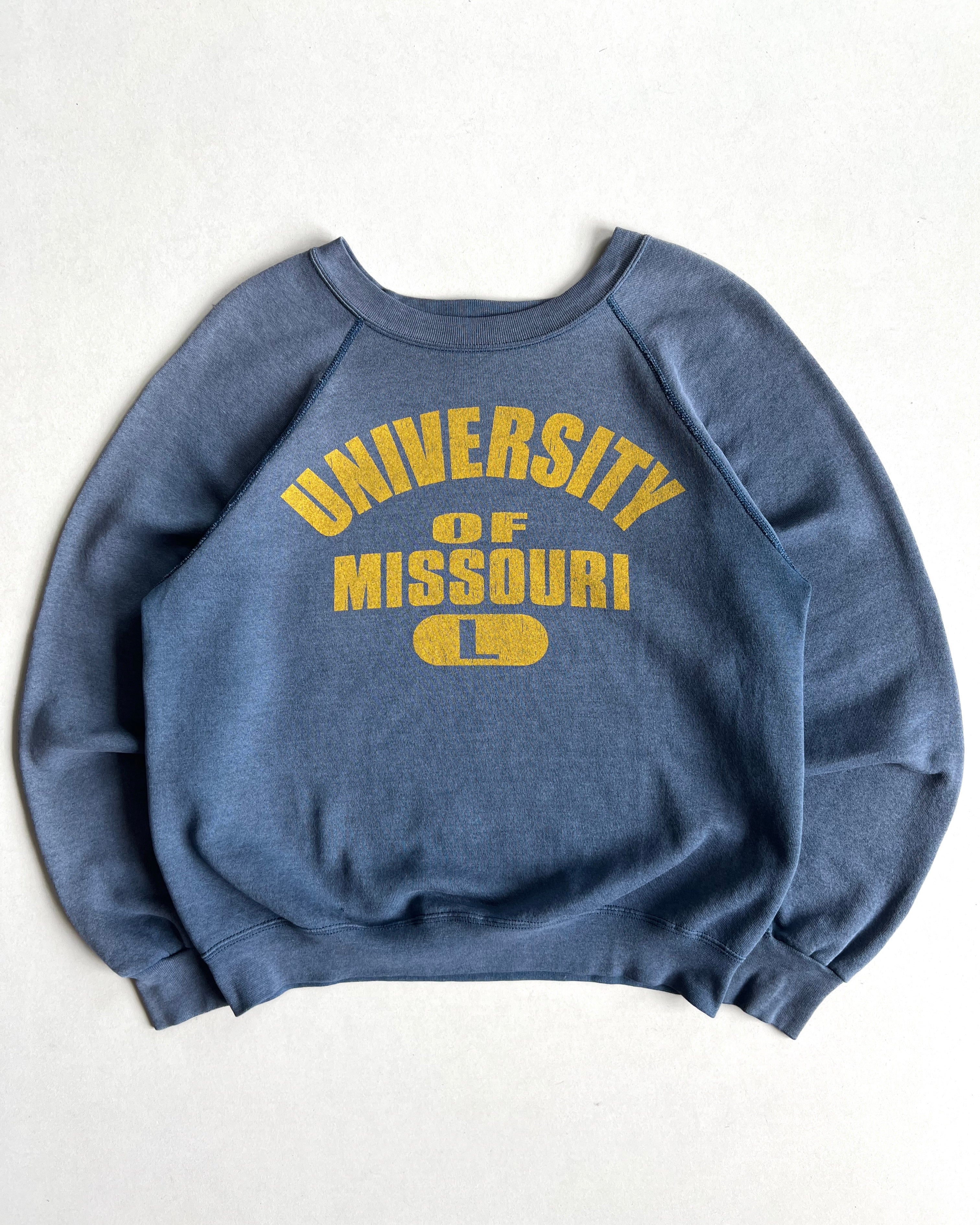 1990S 'UNIVERSITY OF MISSOURI' RAGLAN SWEATSHIRT (L)