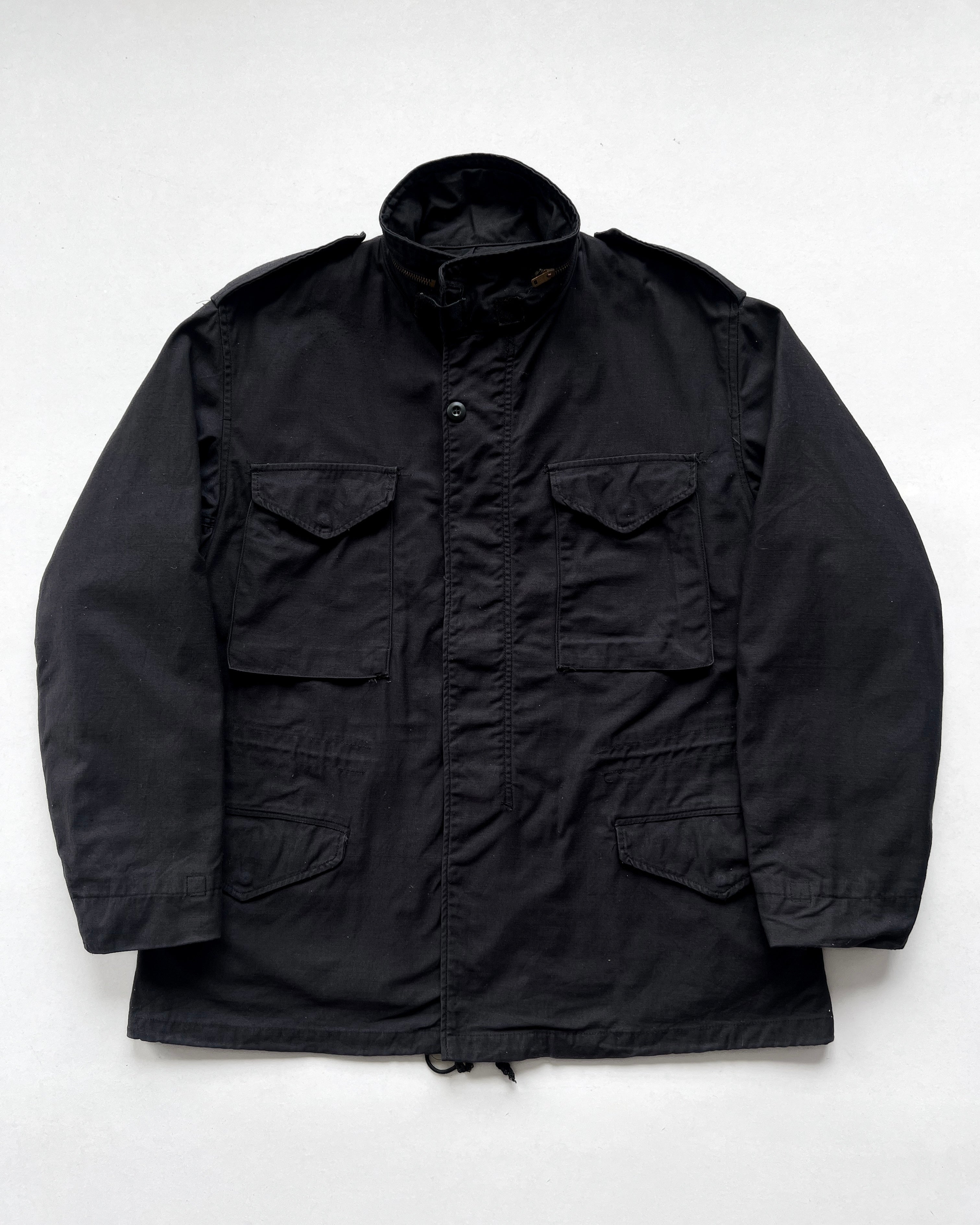 1980S BLACK ALPHA INDUSTRY US ARMY M65 FIELD JACKET (L)