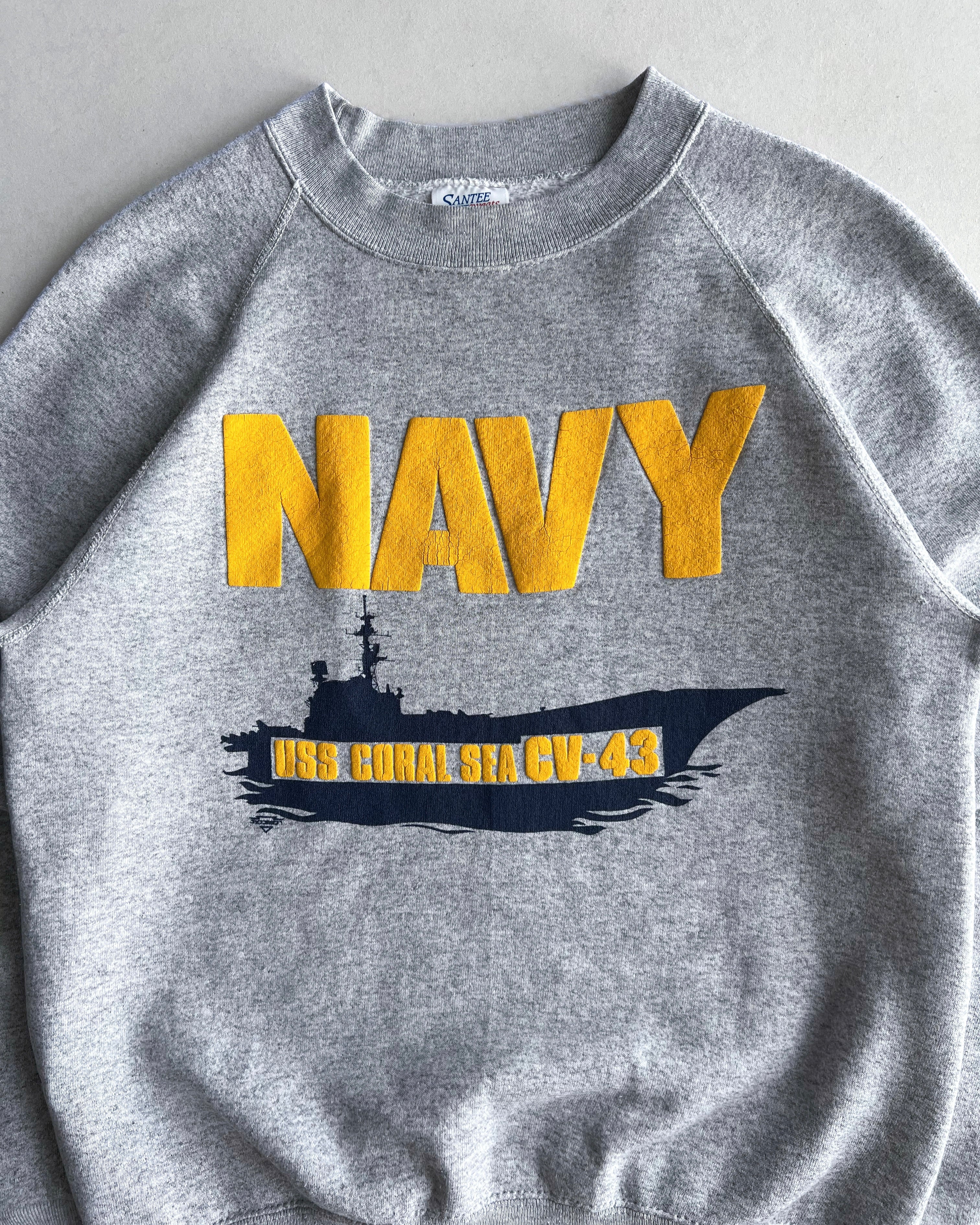 1980S 'US NAVY' RAGLAN SWEATSHIRT (M)