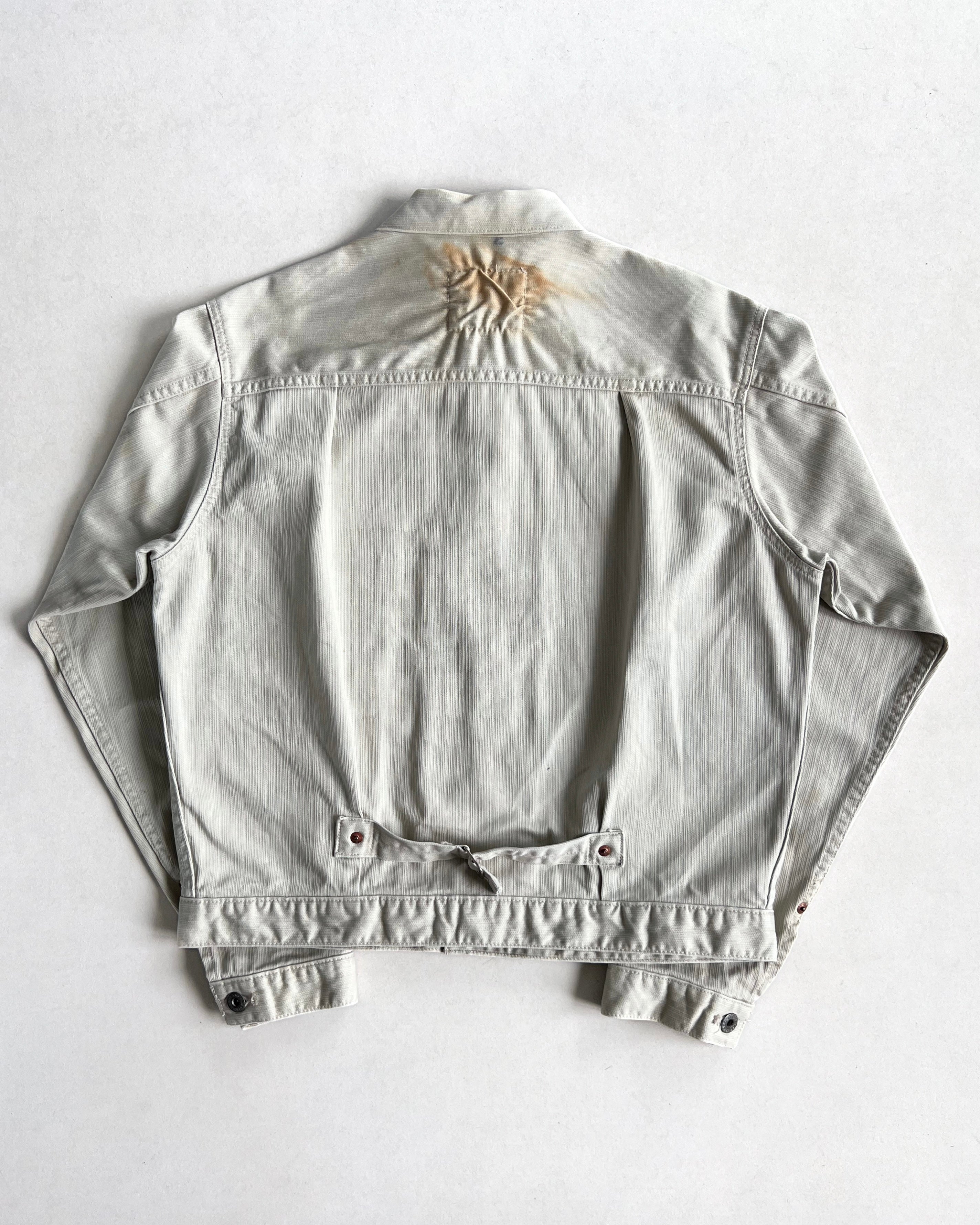 1980S WHITE LEVI'S BIG E TYPE I JACKET (M)