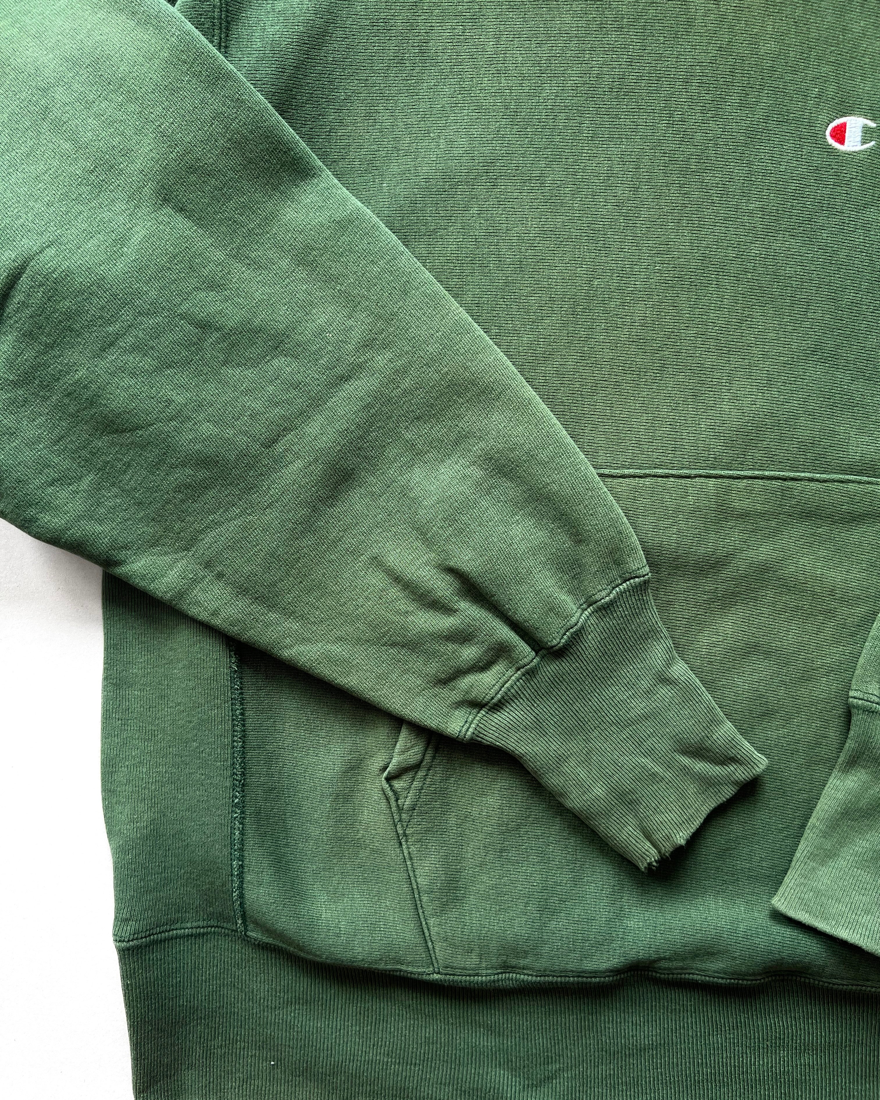 1990S FADED CHAMPION REVERSE WEAVE LOGO HOODIE (L)