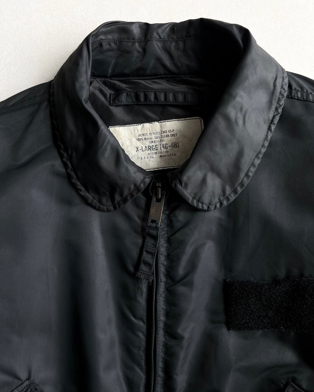 1980S BLACK CWU 45-P USAF FLIGHT JACKET (XL)
