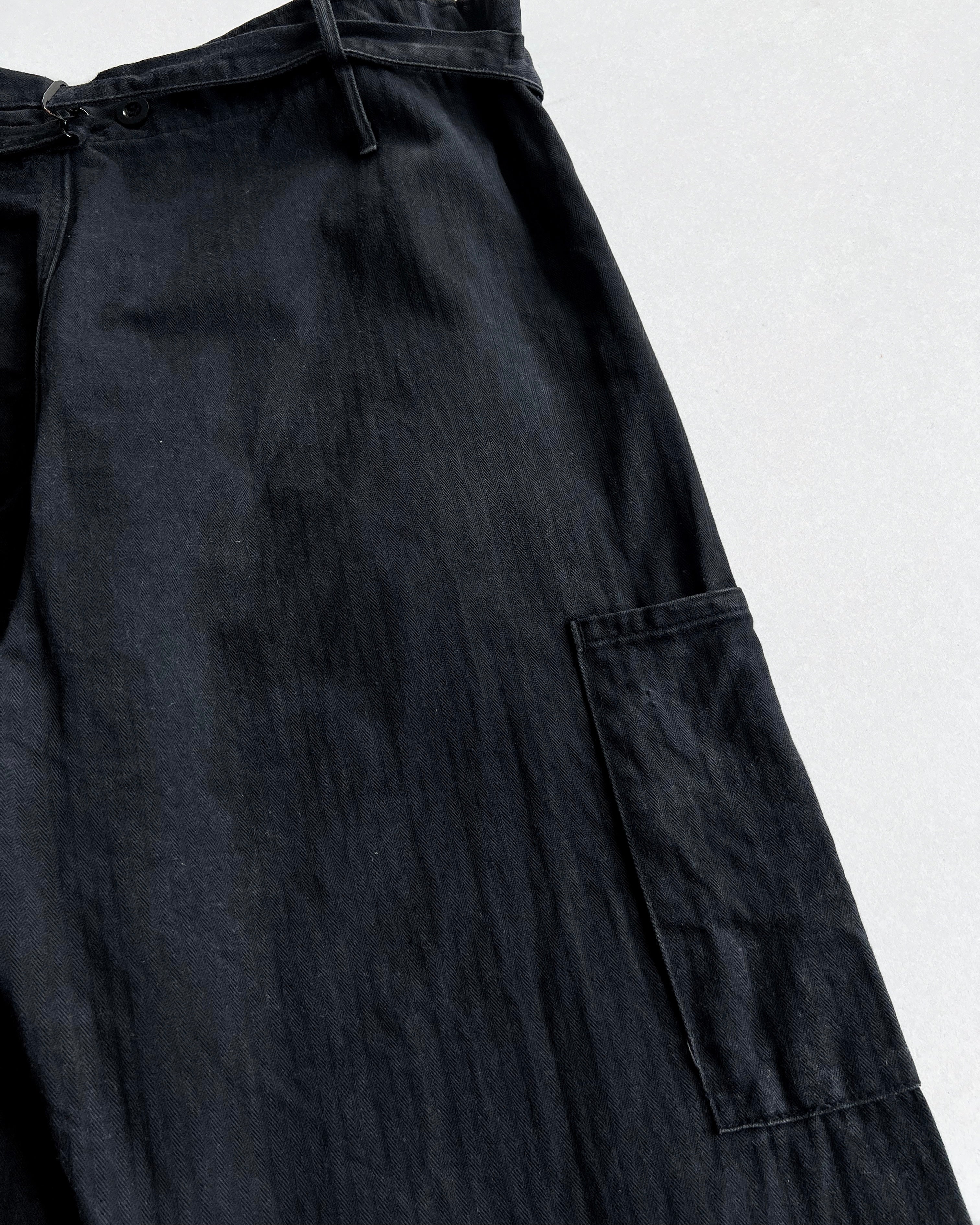 1980S BLACK GERMAN HBT CARPENTER WORK TROUSERS (30-36)