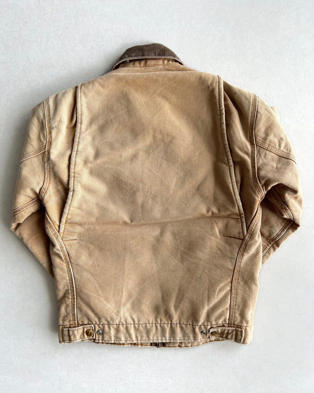 1980S FADED BROWN CARHARTT DETROIT WORK JACKET (S/M)