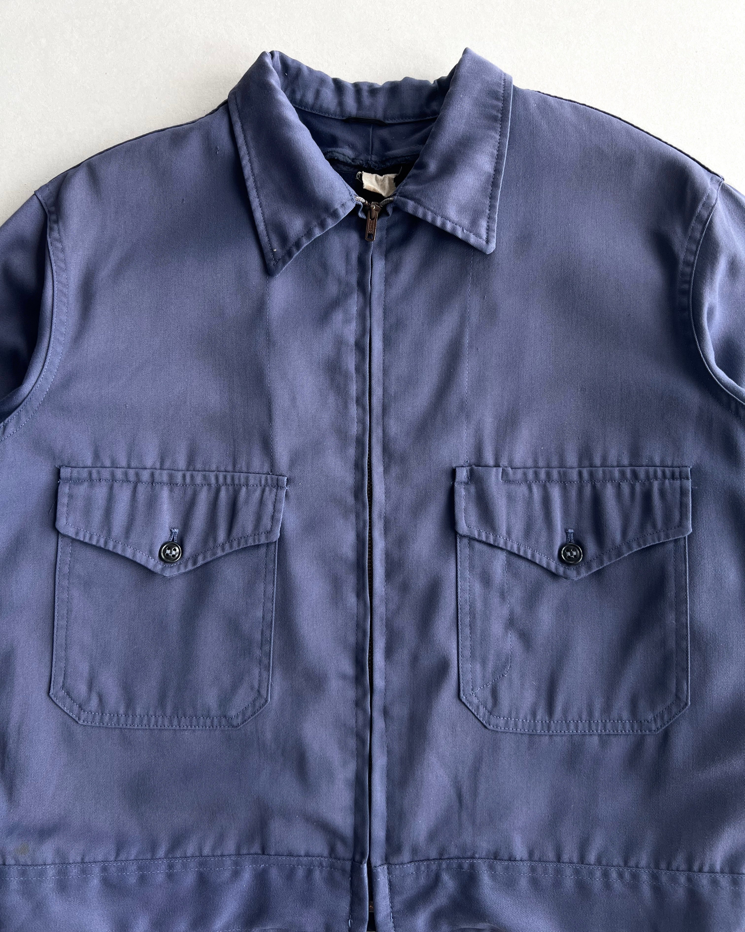 1950S RAYON DOUBLE POCKET WORK JACKET (L)