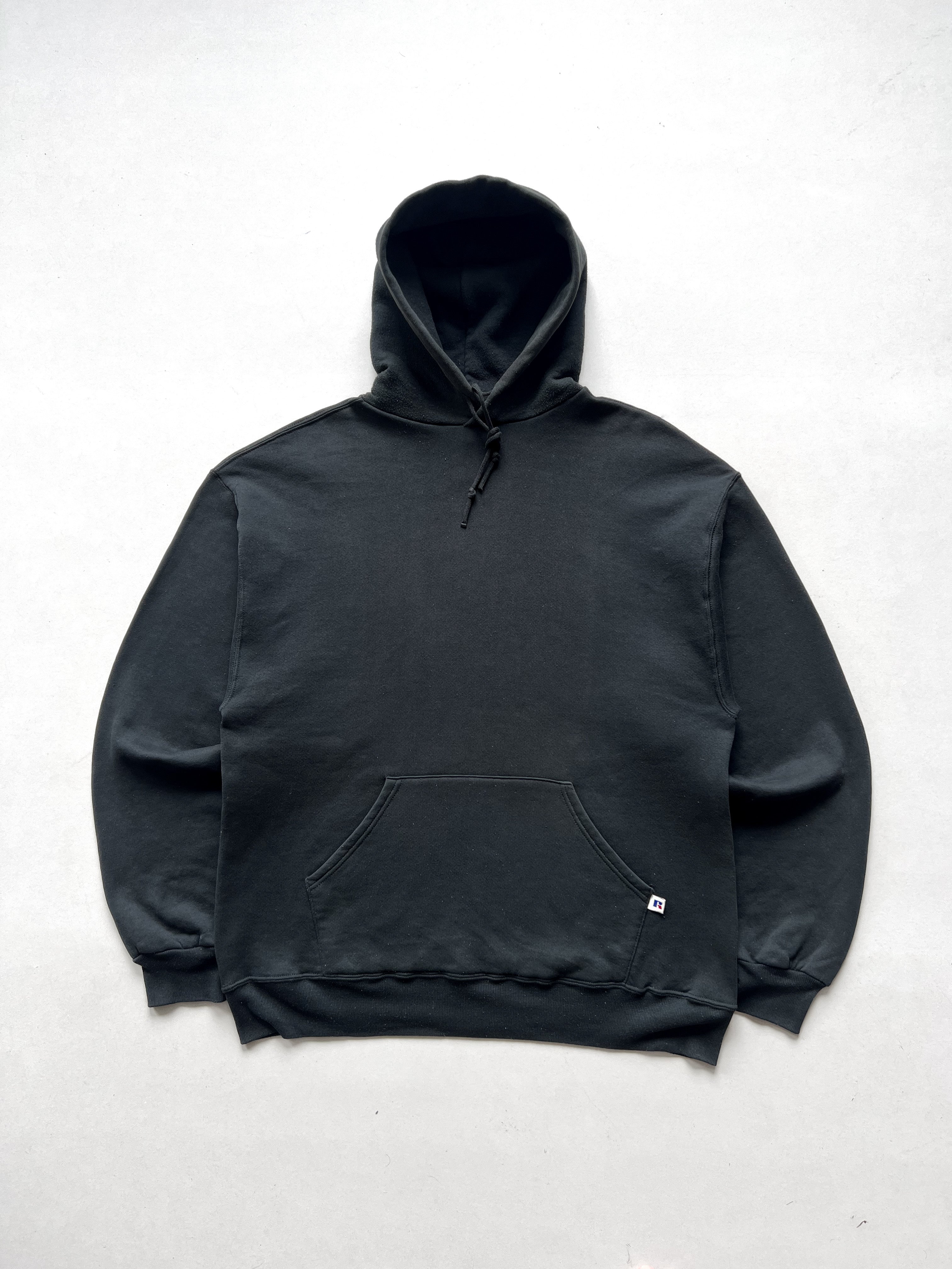 1990S RUSSELL BLACK BLANK HOODIE (L)