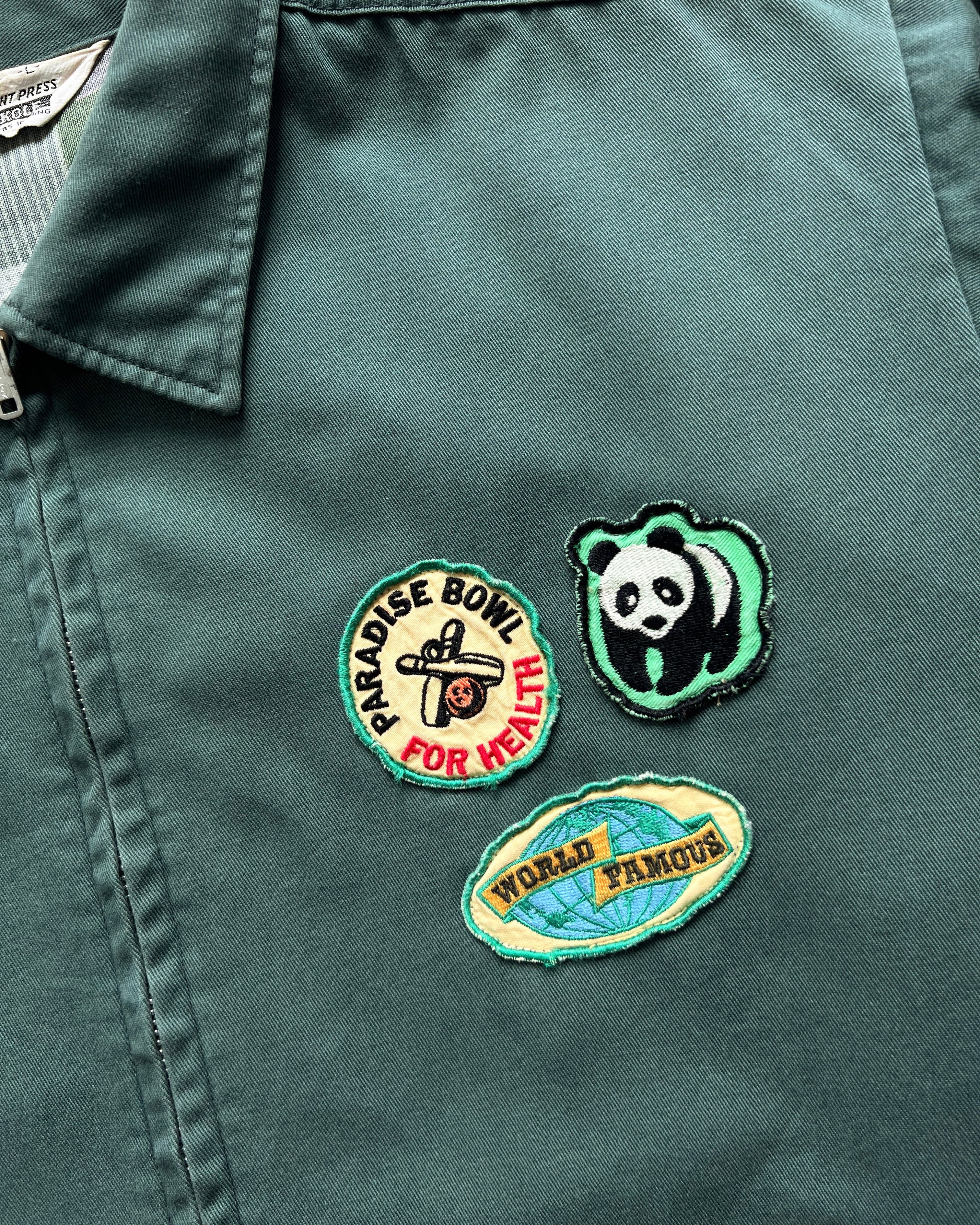 1970S KING KOLE PATCHED HARRINGTON JACKET (L)