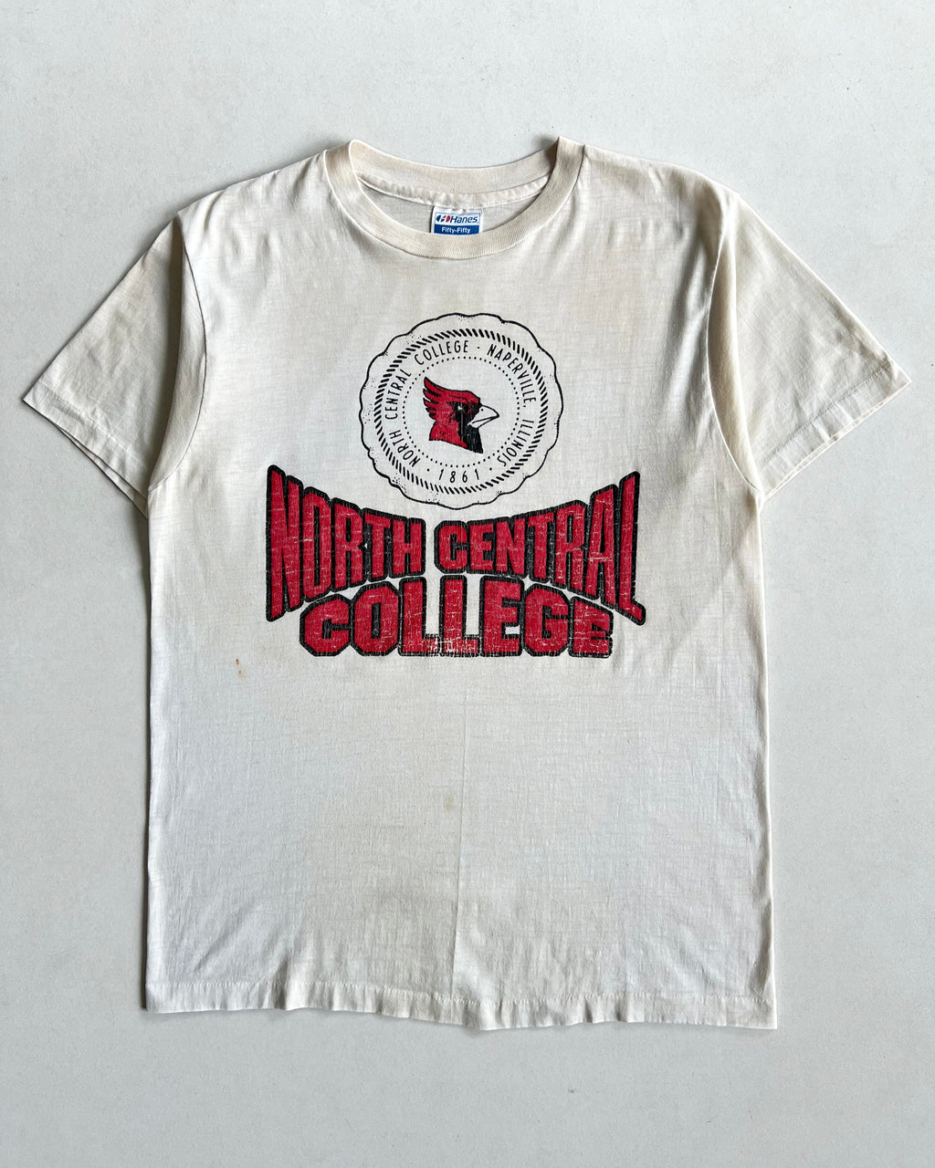1980S 'NORTH CENTRAL COLLEGE' SINGLE STITCH TEE (M)