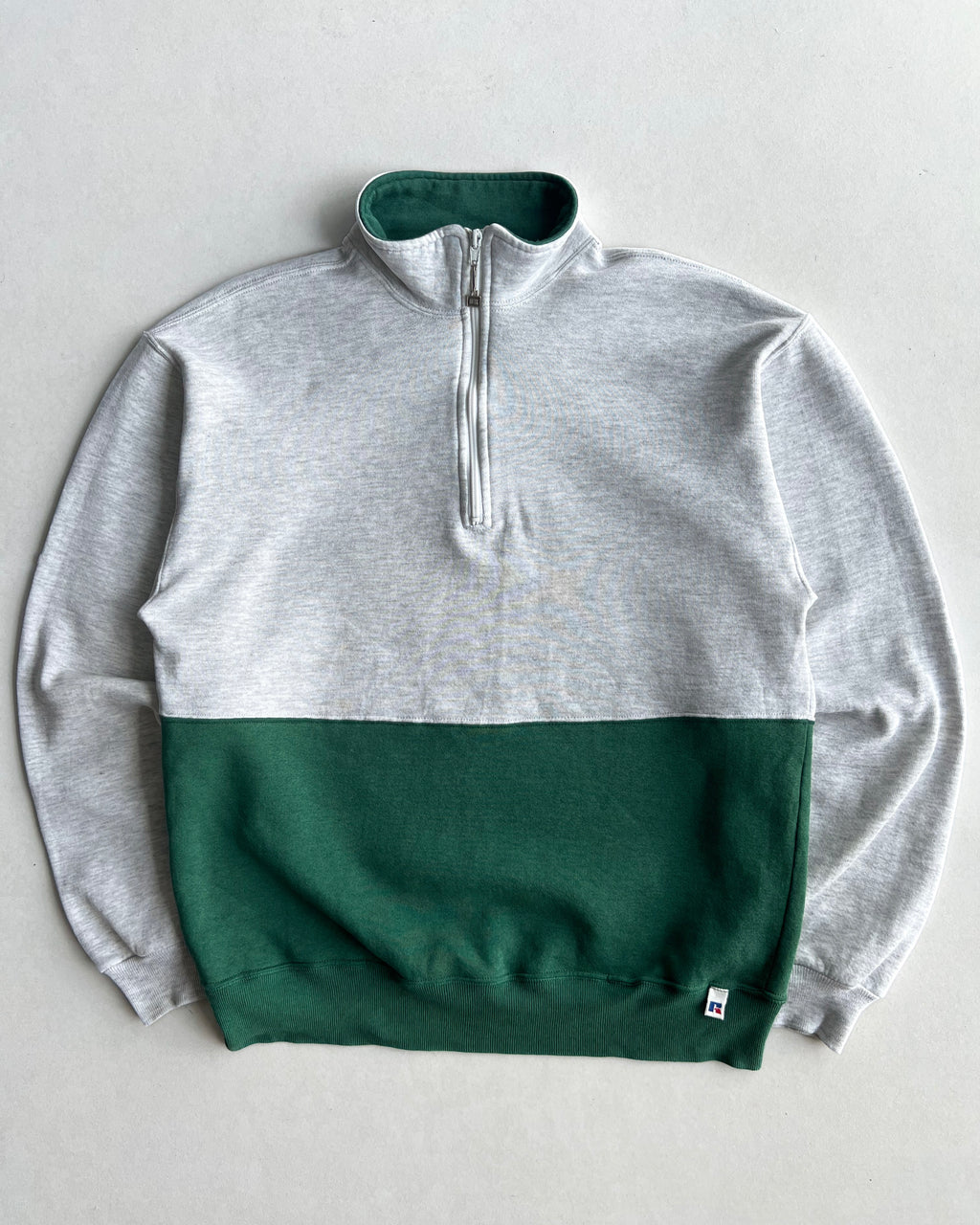 1990S RUSSELL TWO-TONE QUARTER ZIP SWEATSHIRT (L)