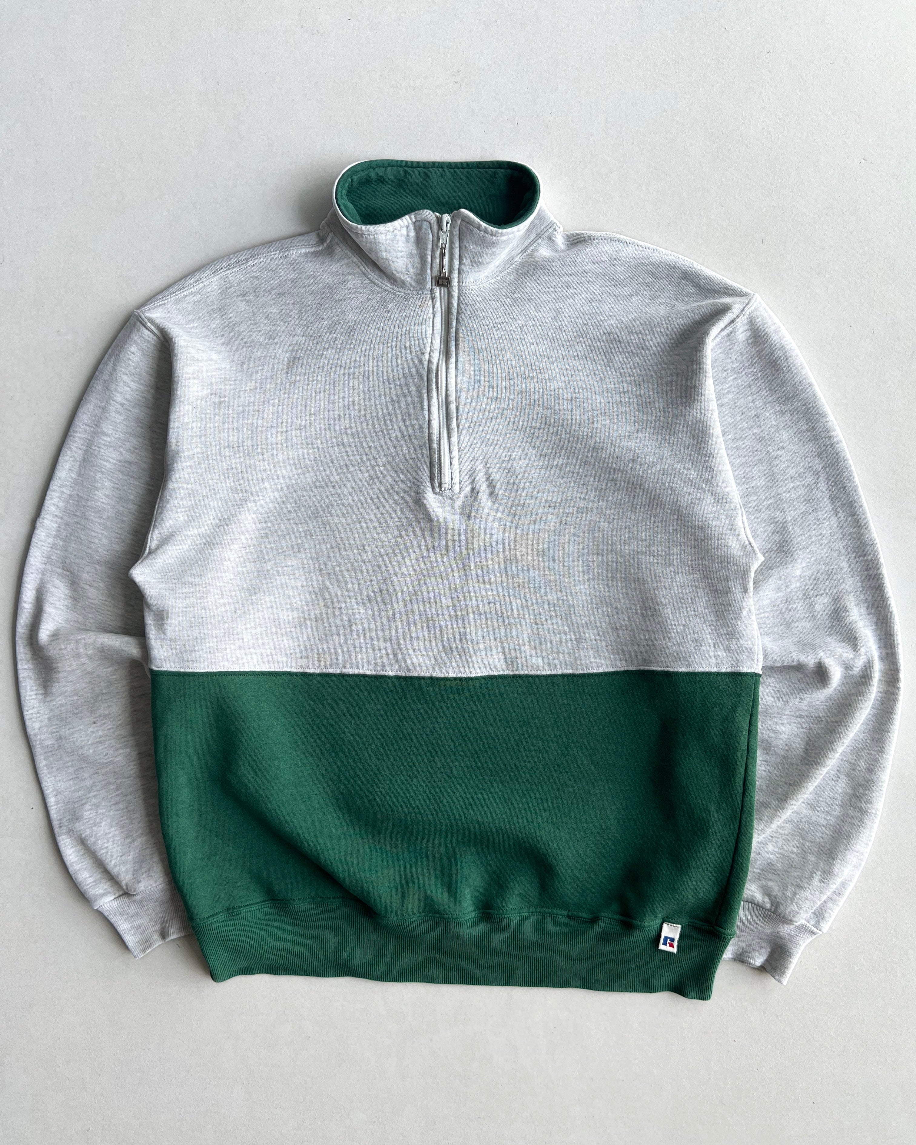 1990S RUSSELL TWO-TONE QUARTER ZIP SWEATSHIRT (L)