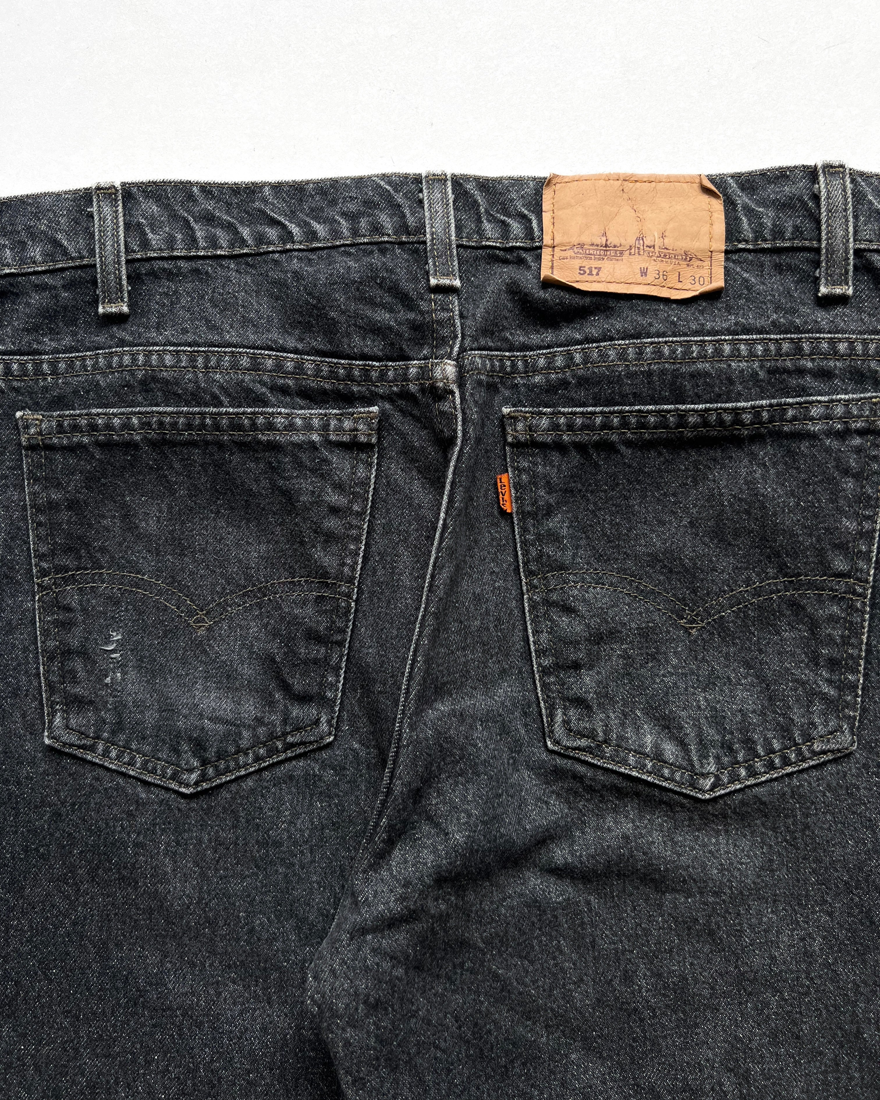 1990S BLACK LEVI'S 517 FLARE JEANS (35)