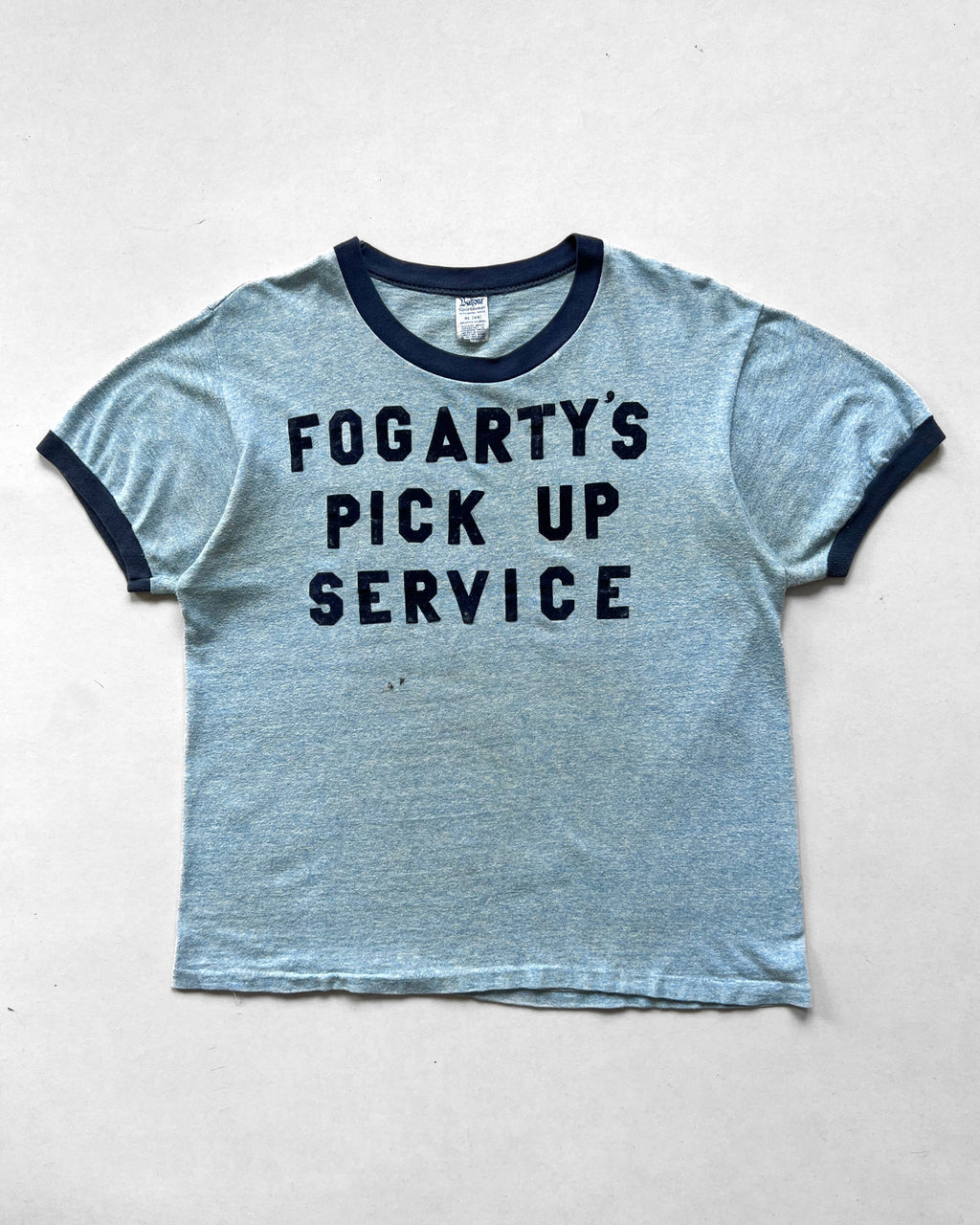 1970S 'FOGRATY'S PICK UP SERVICE' RAYON RINGER TEE (XL)