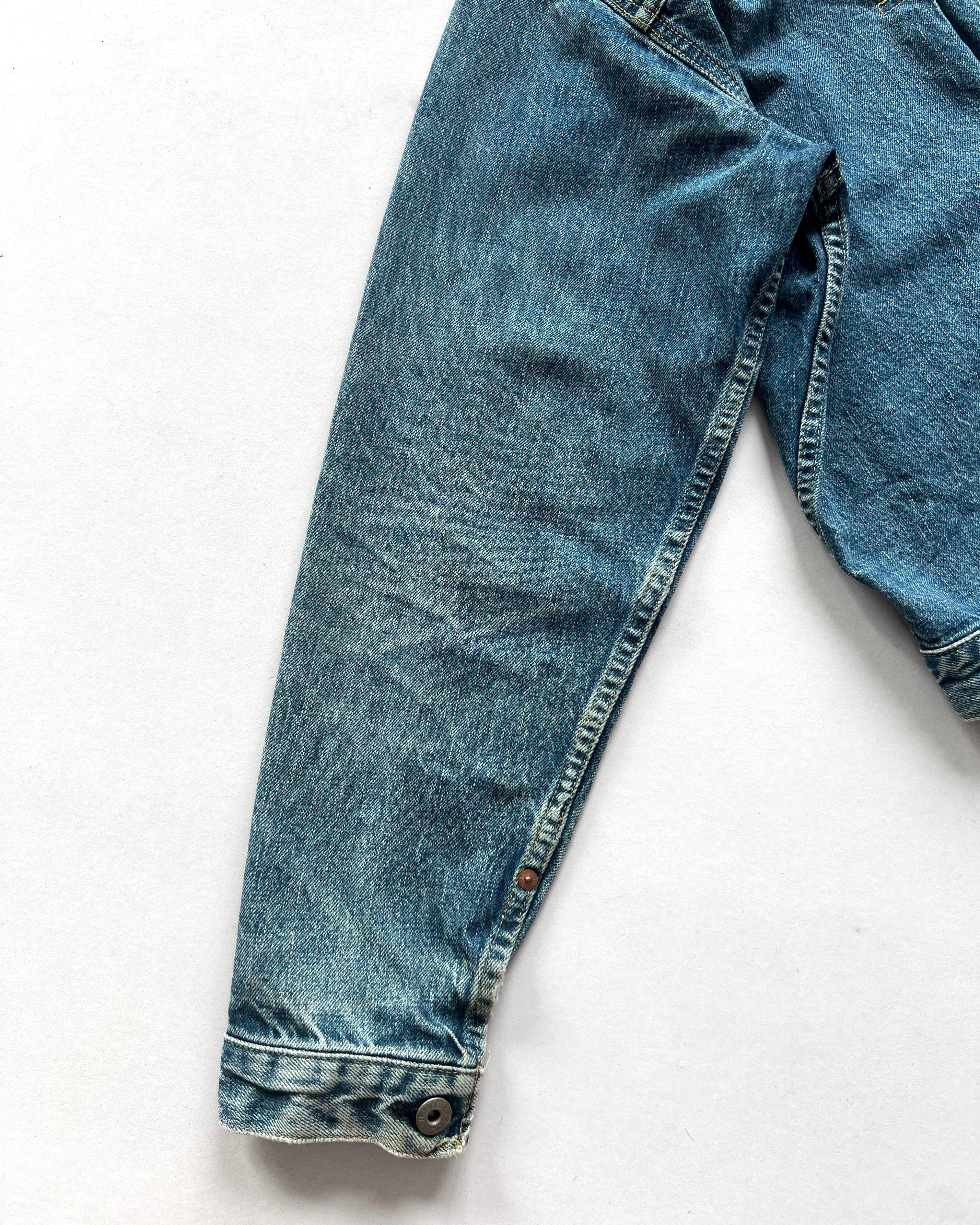 1990S FADED LEVI'S BIG E TYPE I SELVEDGE DENIM JACKET (M)