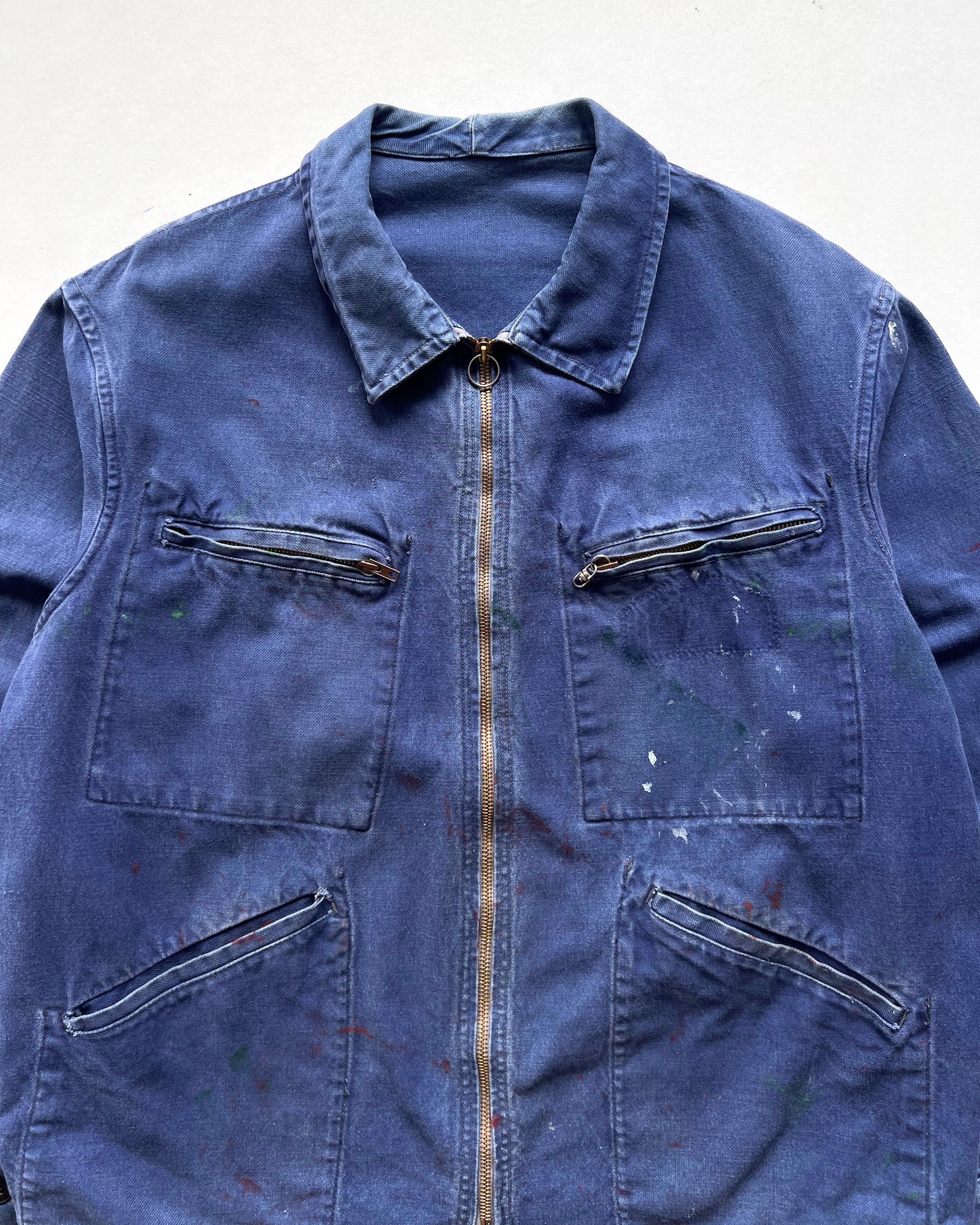 1960S PAINTED FRENCH CYCLIST WORK JACKET (L)