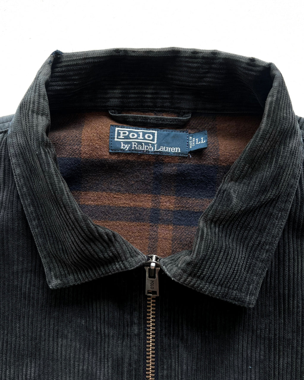 1990S BLACK RALPH LAUREN CORDUROY HARRINGTON JACKET (L)