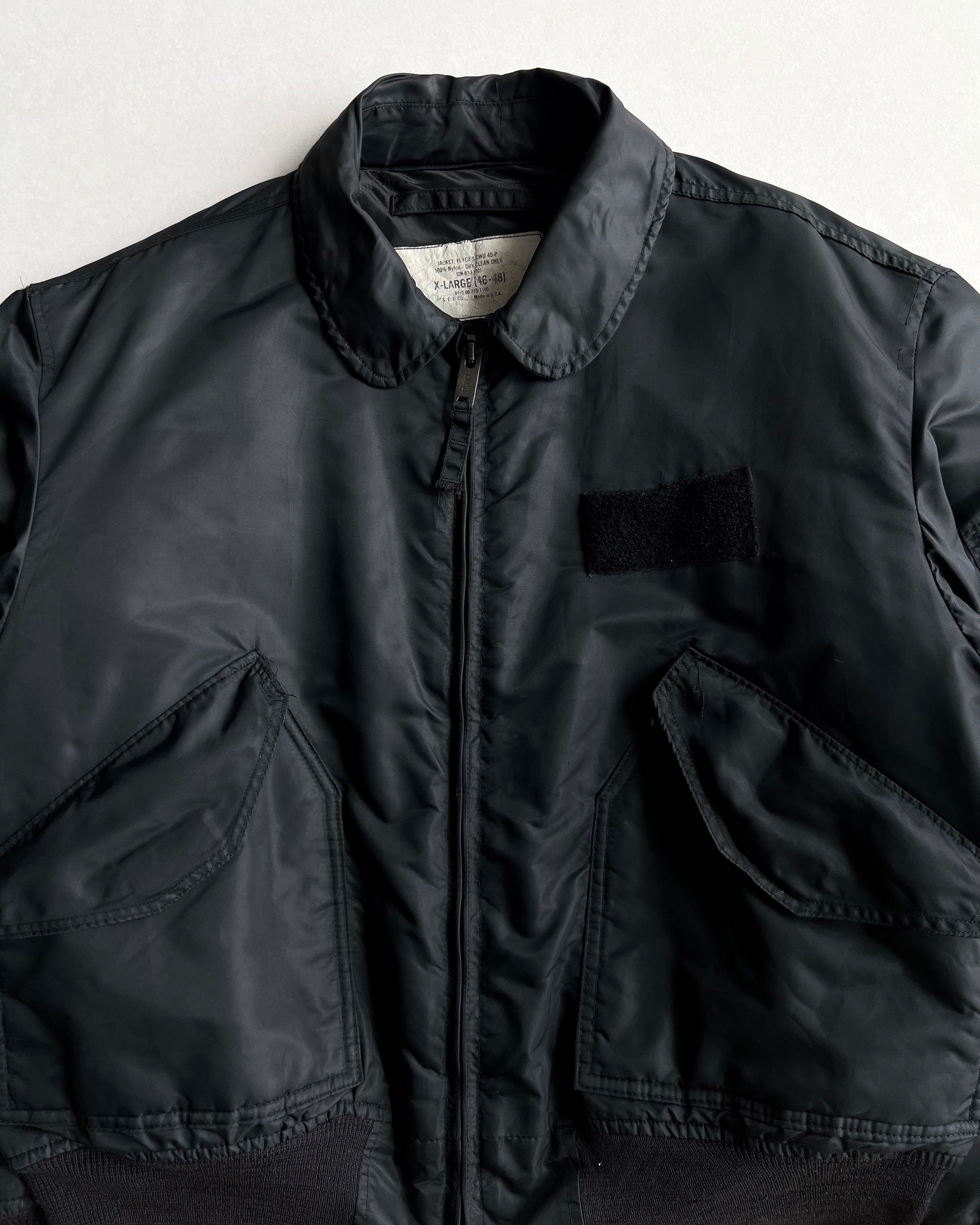 1980S BLACK CWU 45-P USAF FLIGHT JACKET (XL)