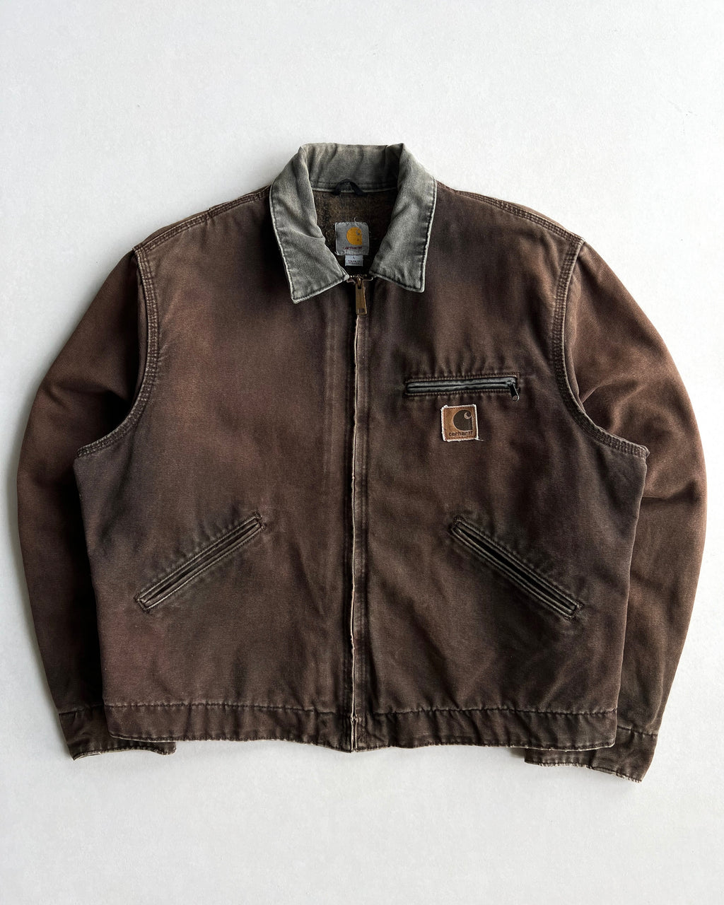 FADED CHOCOLATE CARHARTT DETROIT WORK JACKET (L)
