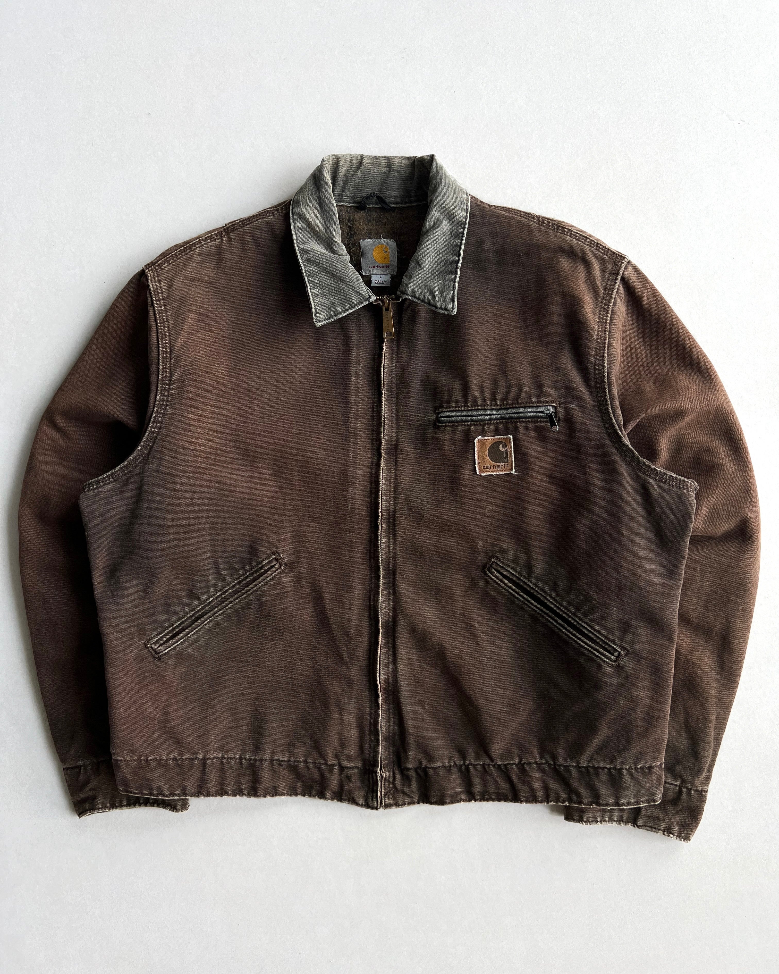 FADED CHOCOLATE CARHARTT DETROIT WORK JACKET (L)
