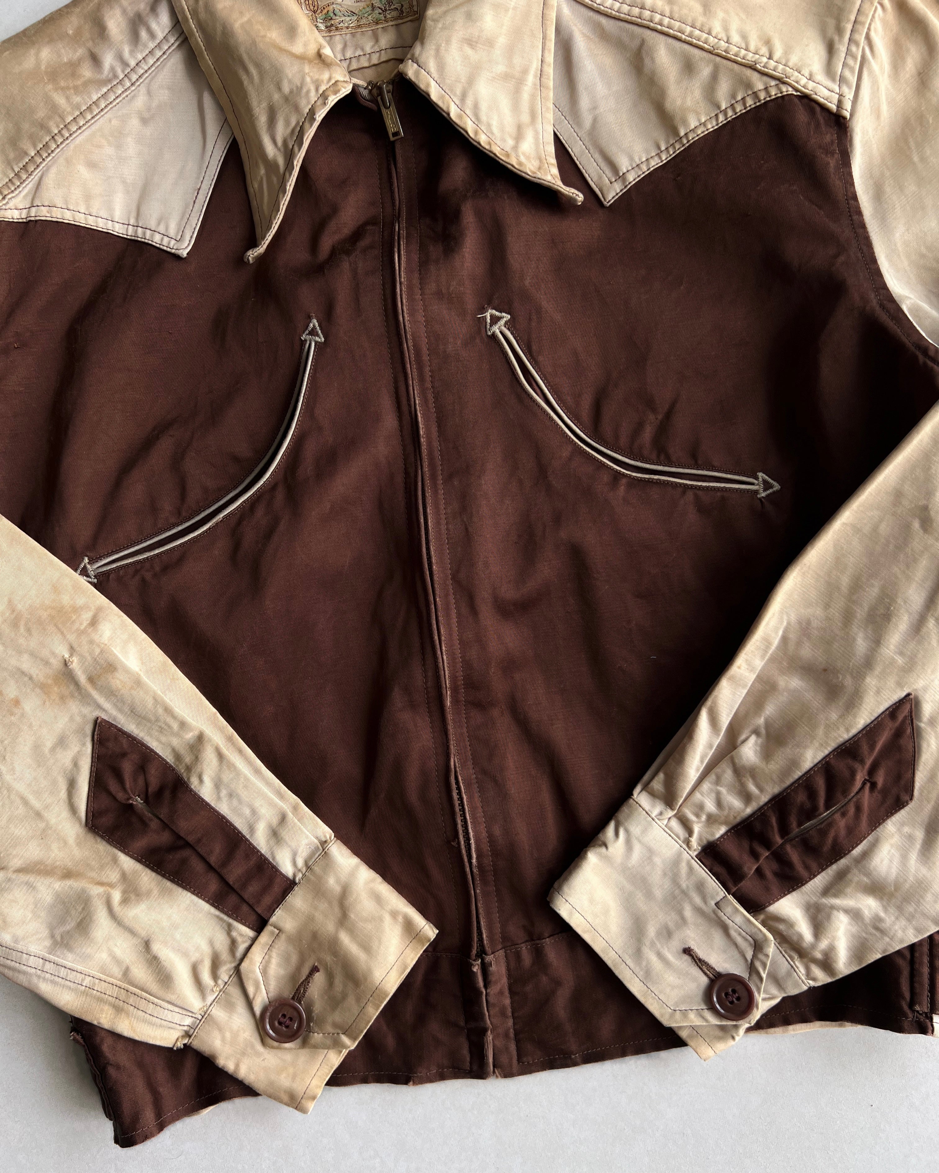 1930S/1940S PACIFIC TRIAL WESTERN ZIP-UP JACKET (L)