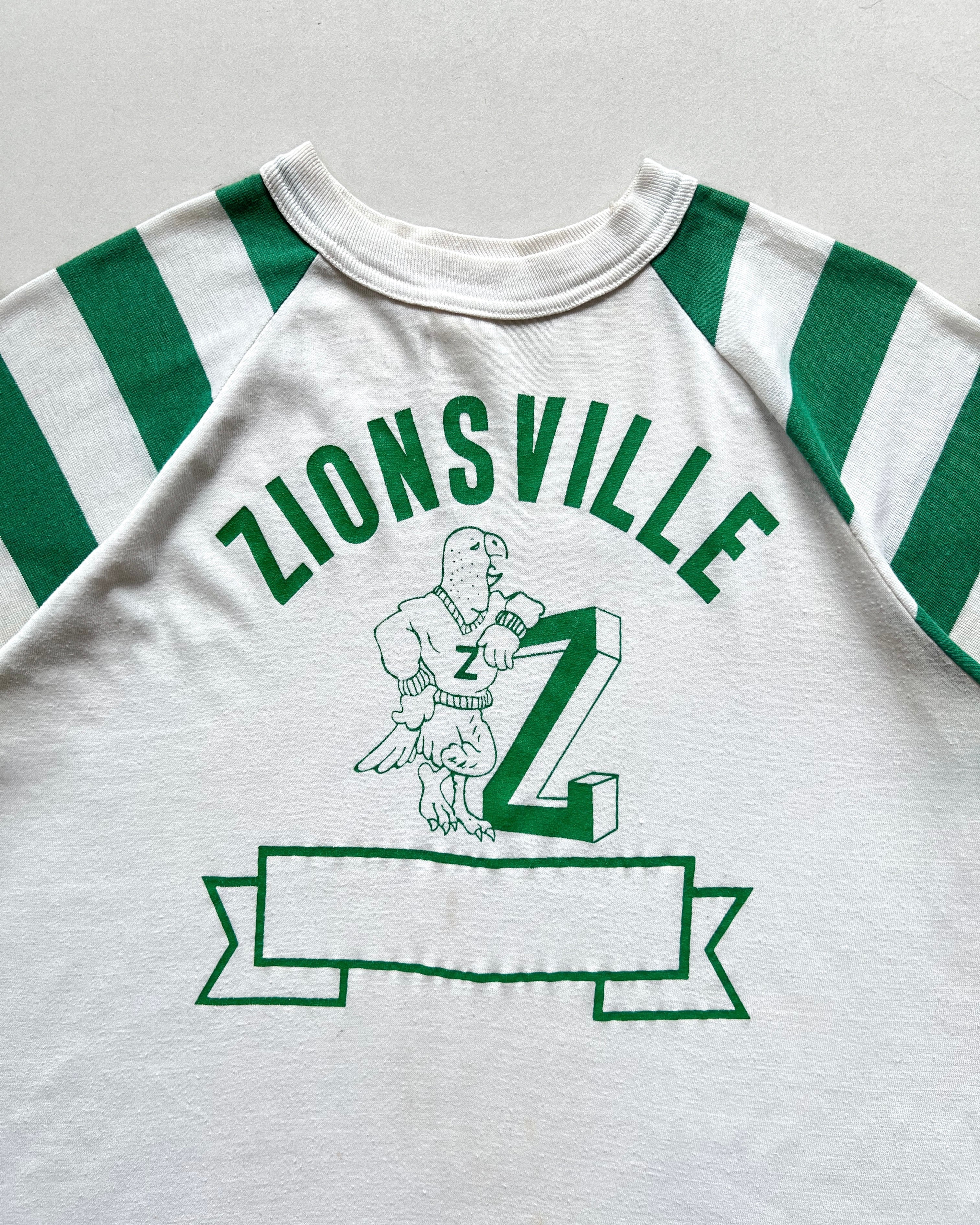 1980S TWO-TONE 'ZIONSVILLE' RAGLAN TEE (M)