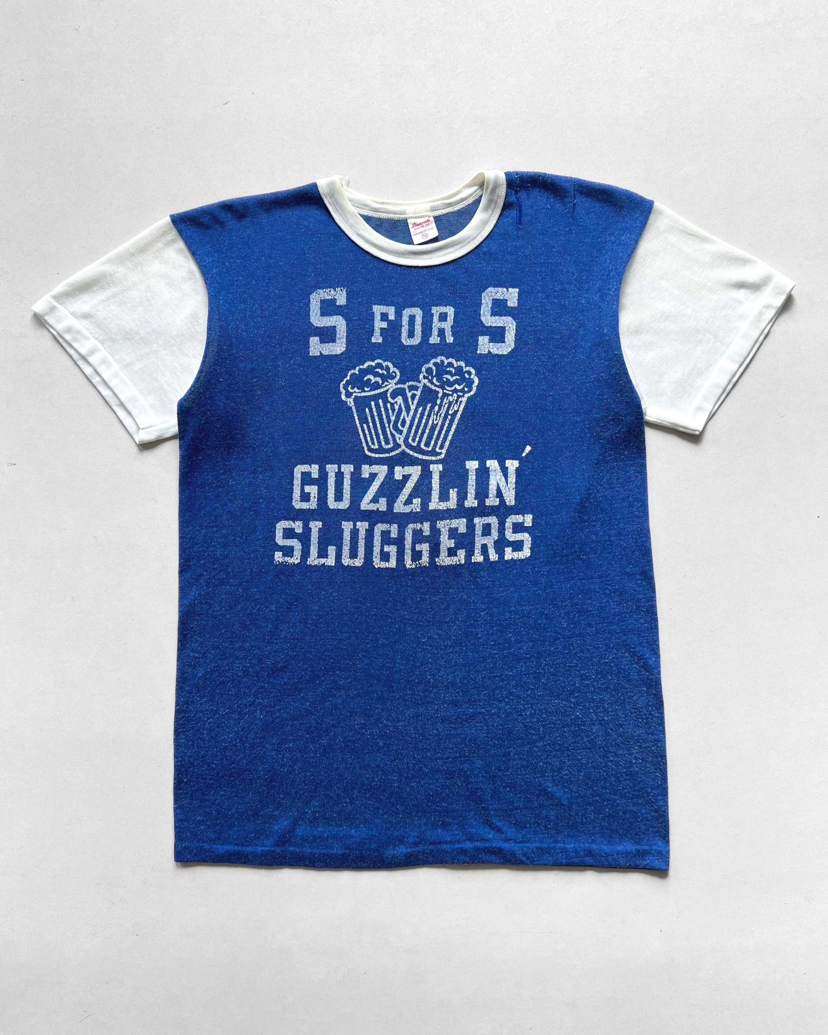 1960S DURACK 'S FOR S GUZZLIN' SLUGGERS' JERSEY TEE (M)