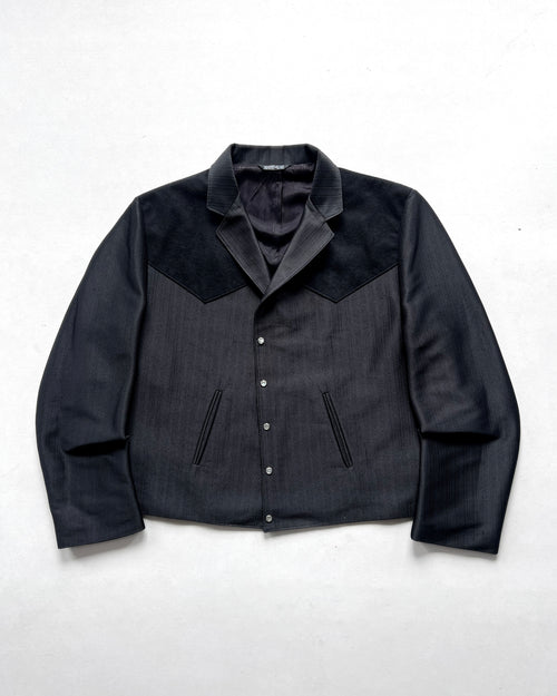 1970S BLACK SILVERAO BOLERO JACKET (L)