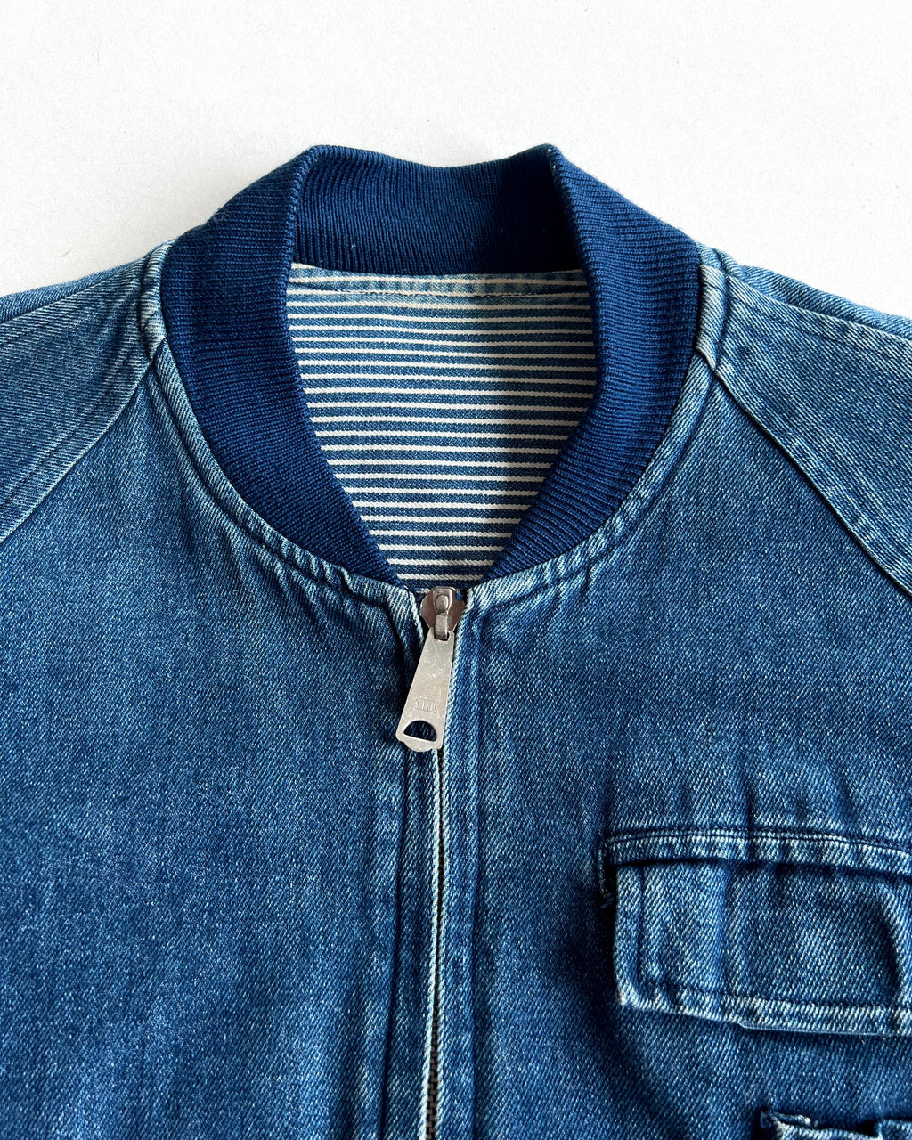 1980S LIPSTAR REVERSIBLE DENIM/HICKORY CARGO JACKET (L)