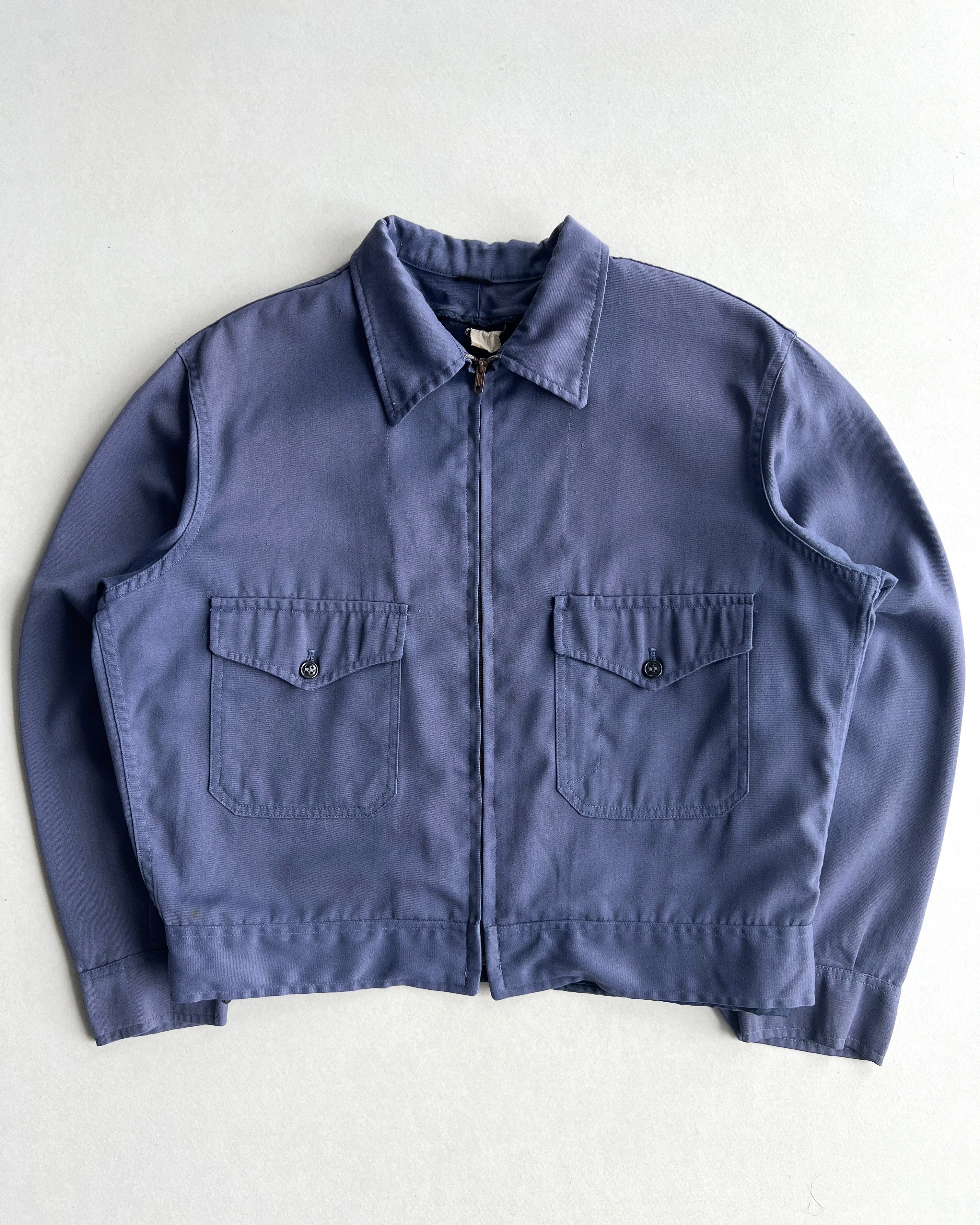 1950S RAYON DOUBLE POCKET WORK JACKET (L)