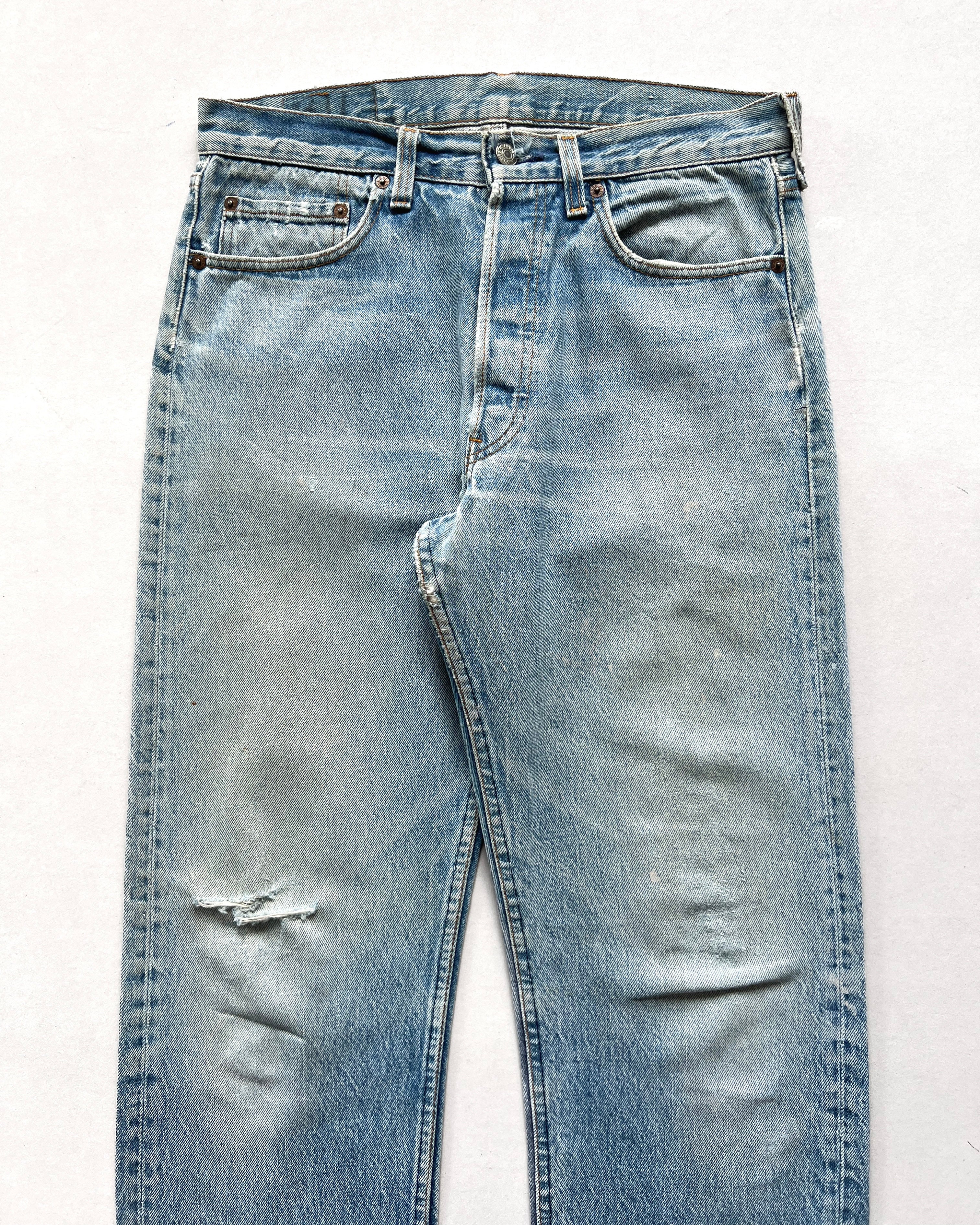 1980S FADED LEVI'S 501 DISTRESSED JEANS (32)