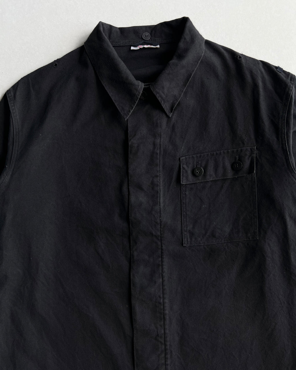 1970S BLACK GERMAN ARMY SINGLE POCKET SHIRT (L)