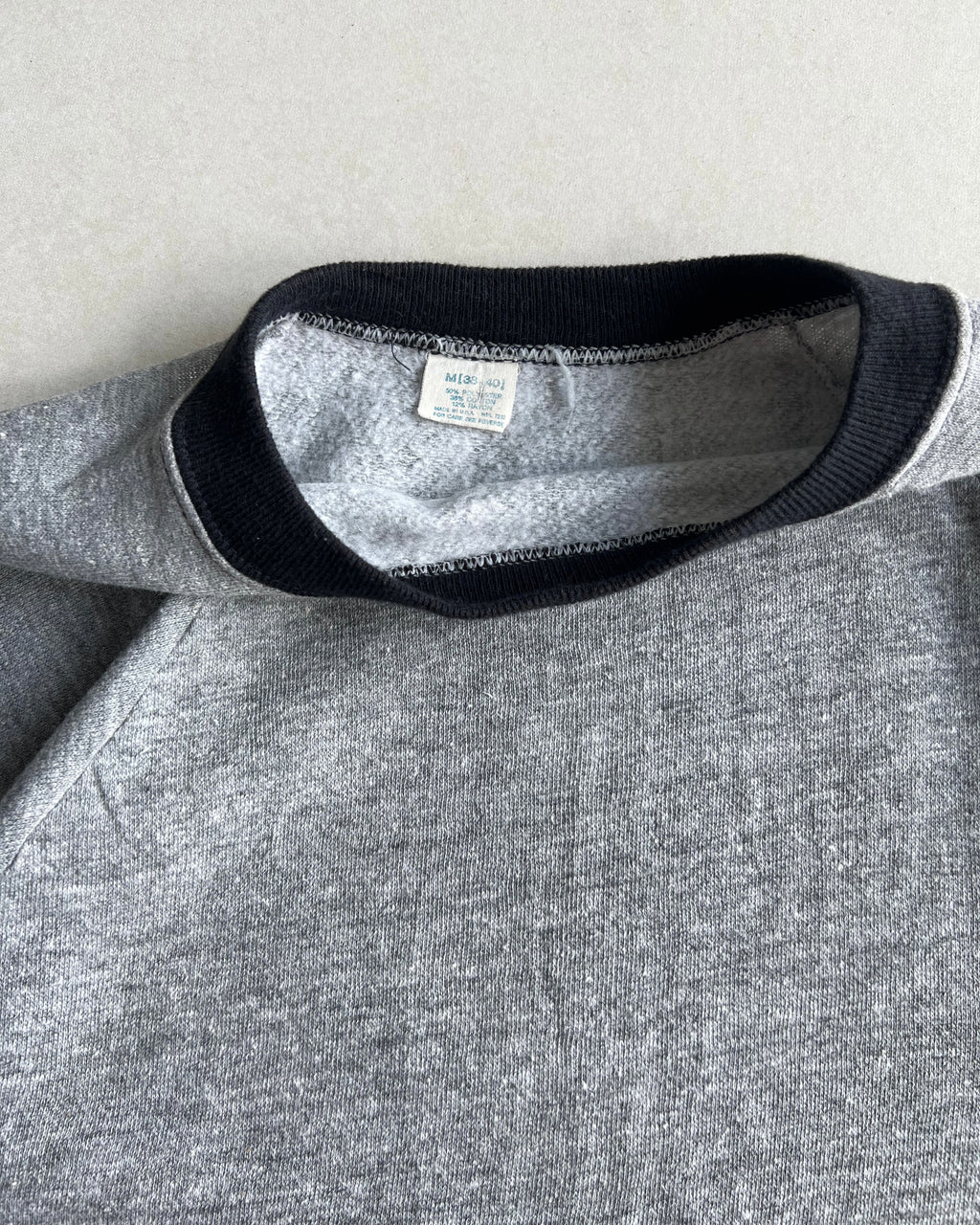 1970S HEATHER GRAY RAGLAN SHORT SLEEVES SWEATSHIRTS (M)