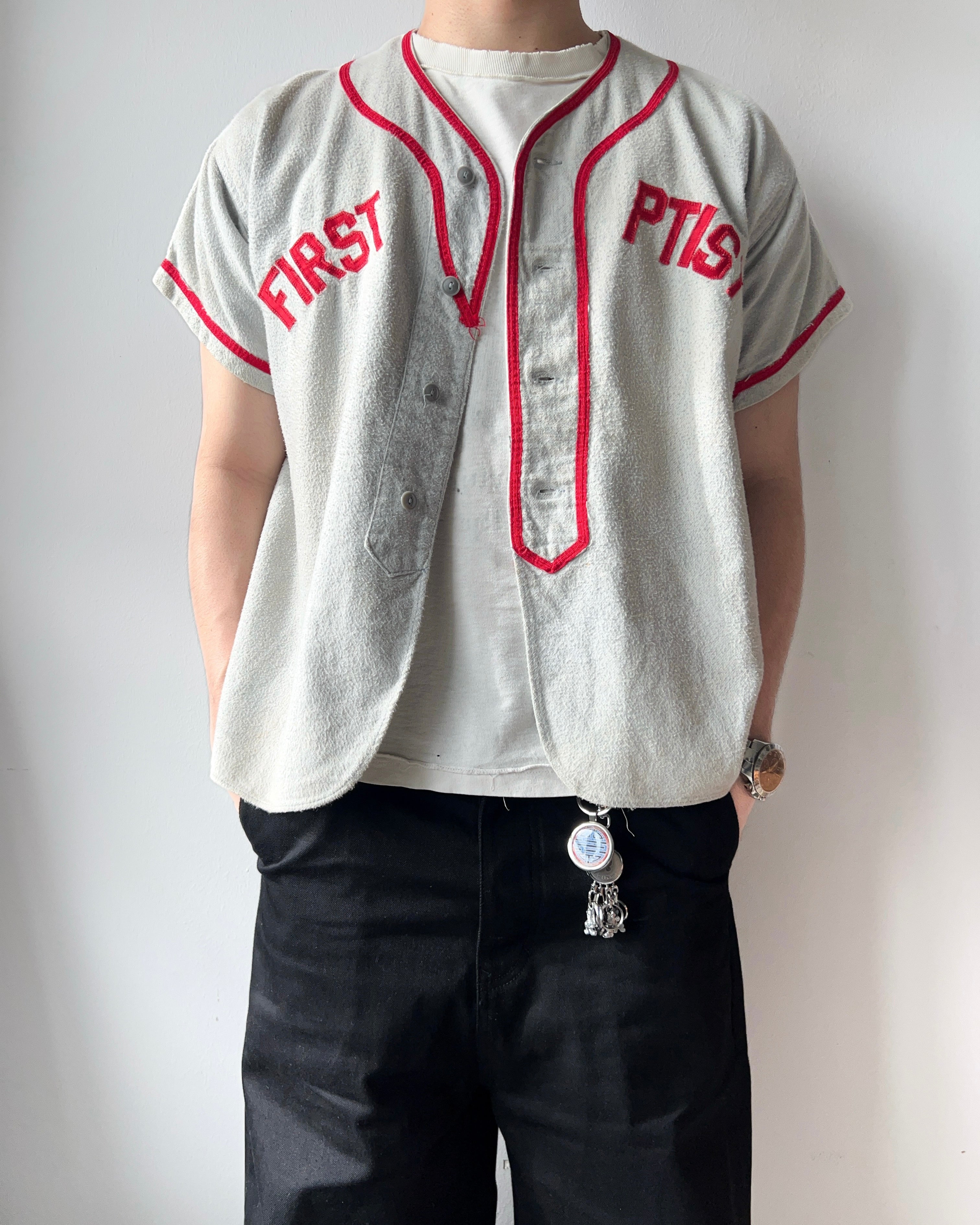 1950S RUSSELL 'FIRST PTIST' BASEBALL JERSEY (XL)