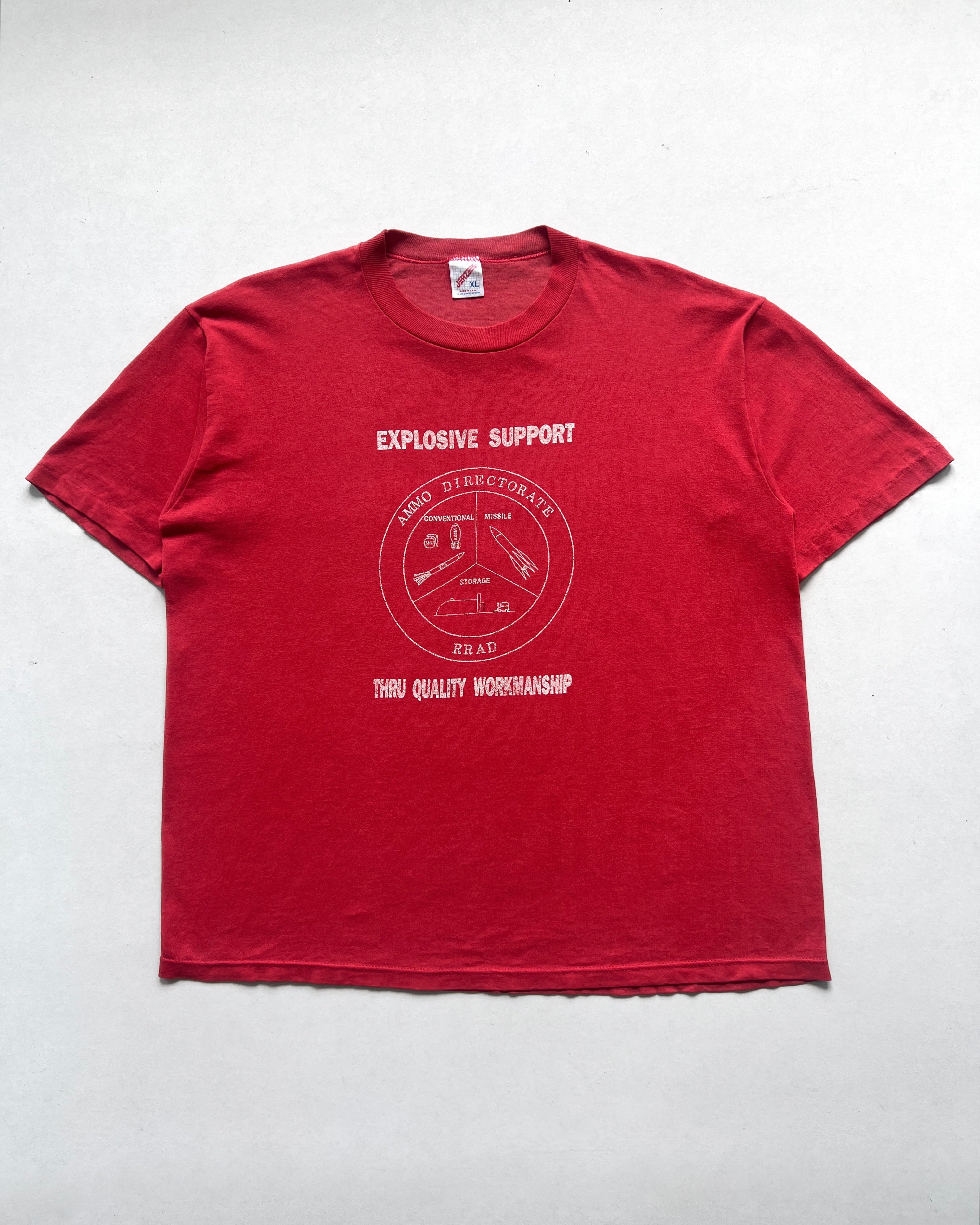 1990S 'EXPLOSIVE SUPPORT THRU QUALITY WORKMANSHIP' TEE (XL)
