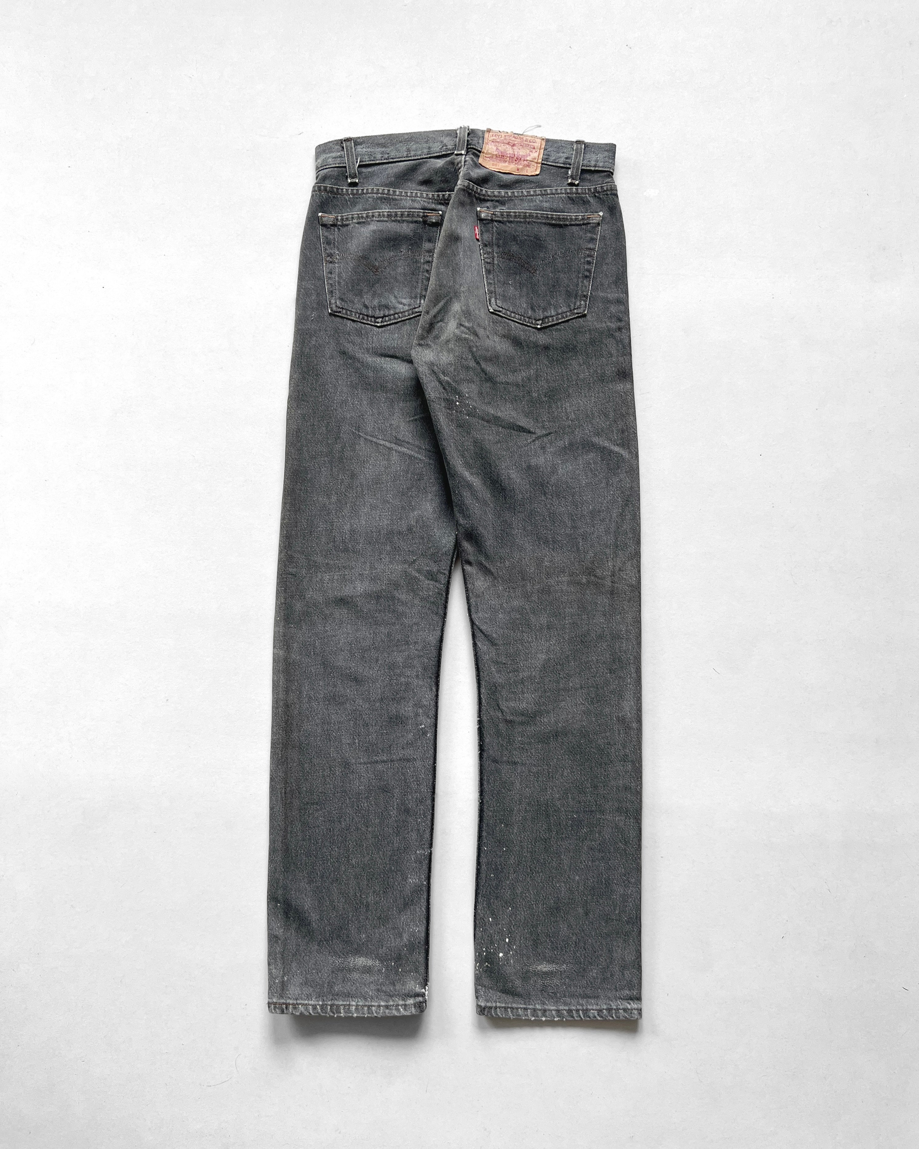 1980S FADED GREY LEVI'S 501 PAINT SPLATTER JEANS (31)