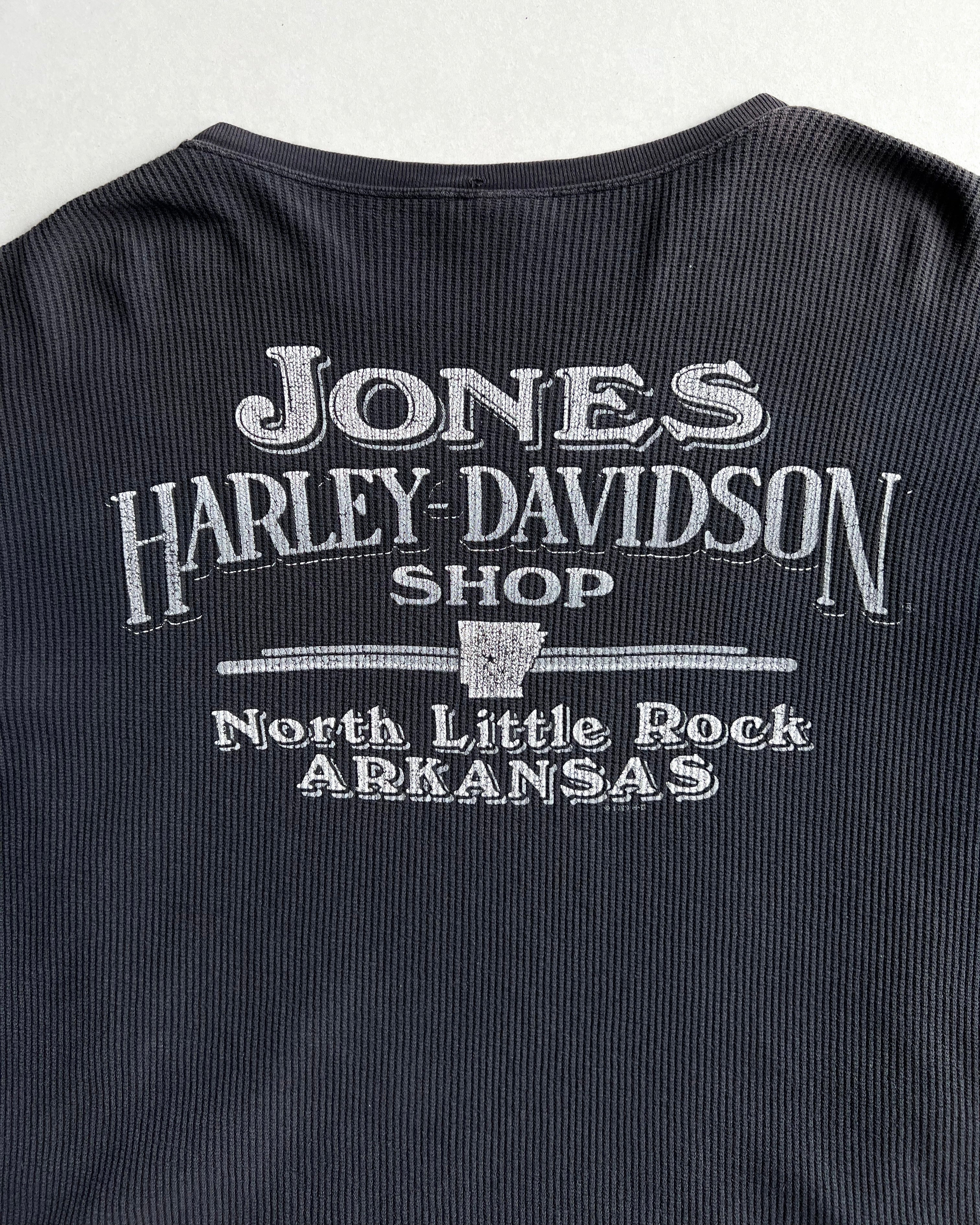 1990S SUN FADED HARLEY DAVIDSON WAFFLE KNIT SWEATER (L)