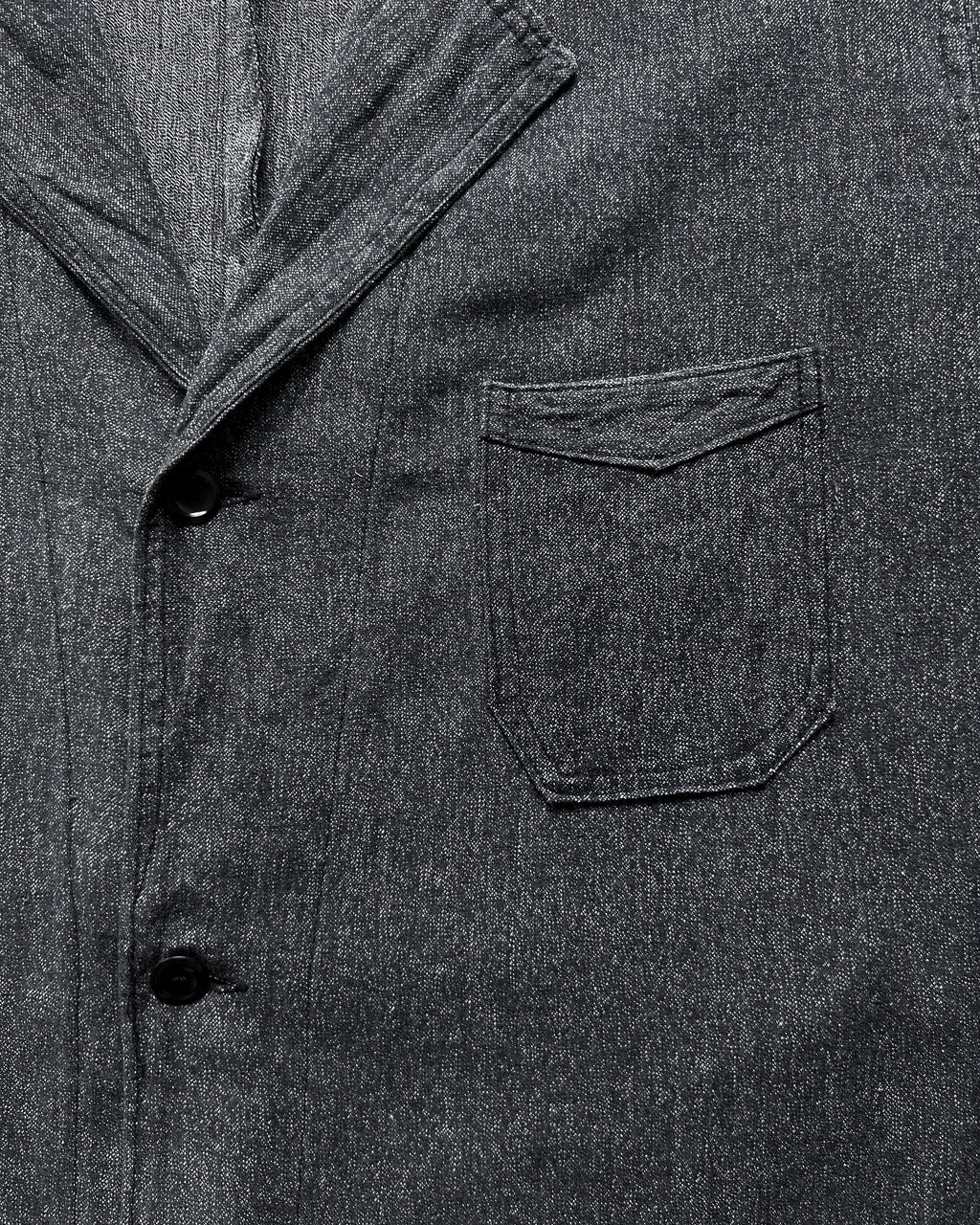 1940S FRENCH SALT & PEPPER CHAMBRAY ATELIER COAT (L)