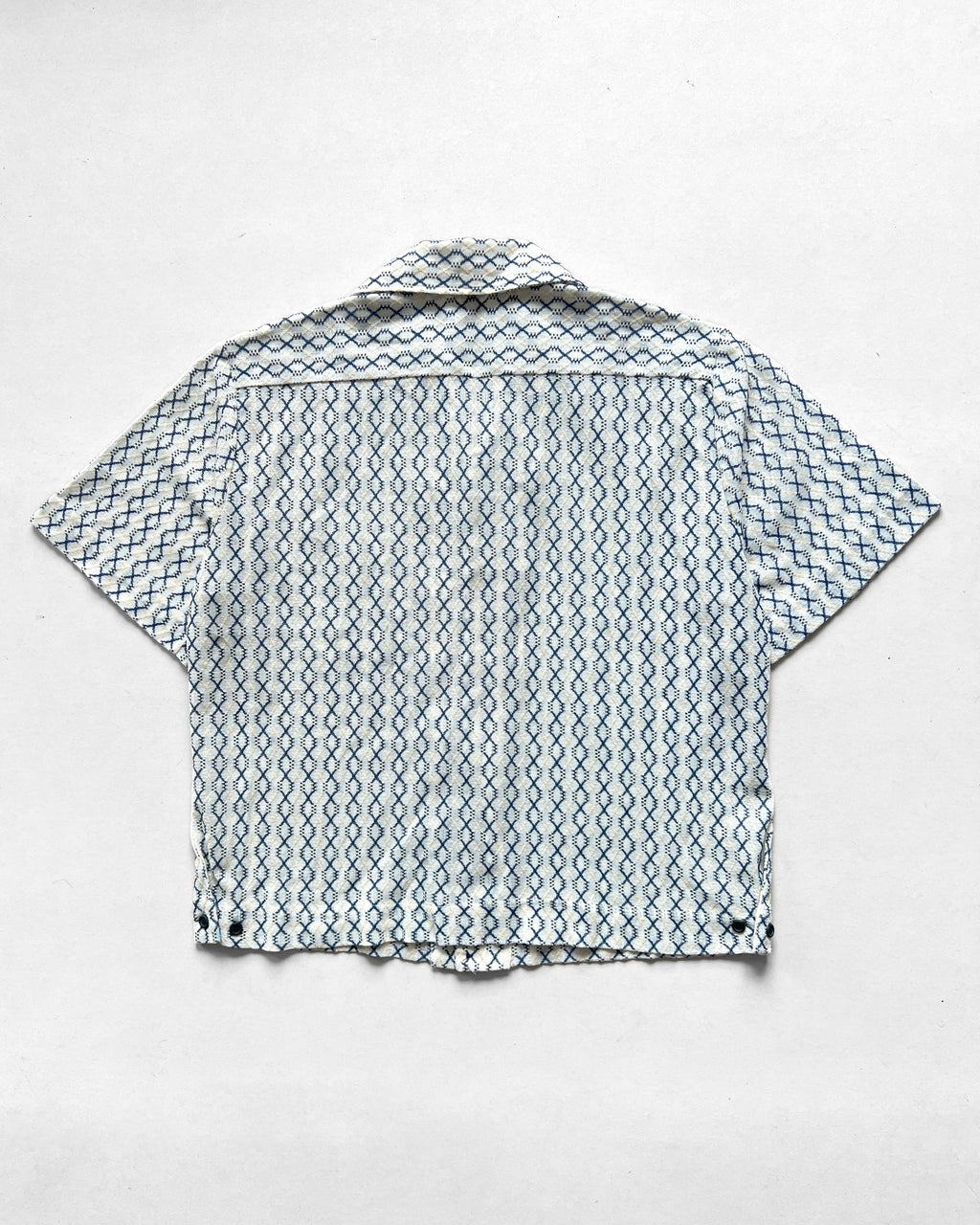 1970S MORRIS CARR PERMA PRESS OPEN COLLAR SHIRT (L)