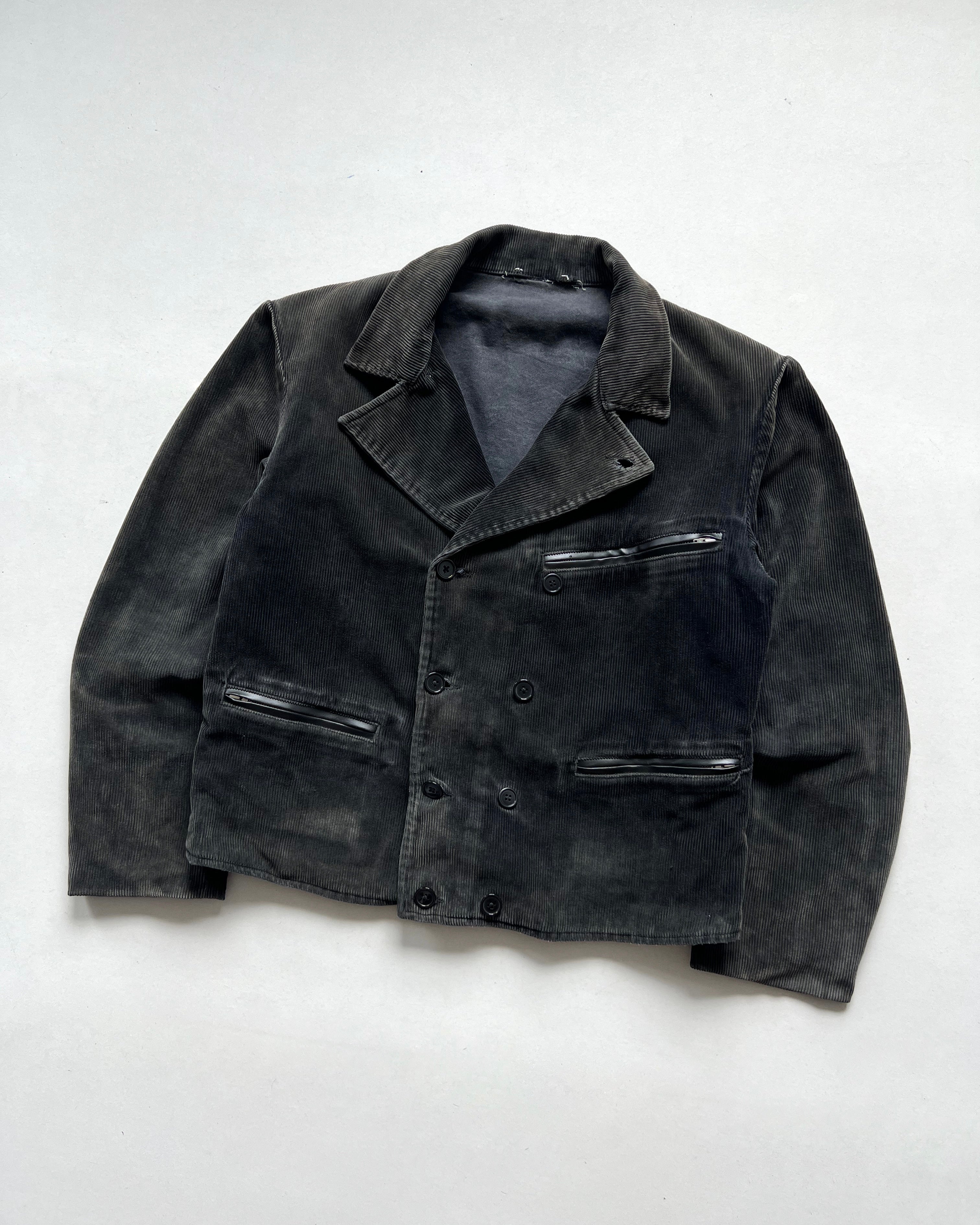 1950S SCHUTTERSVELD CORDUROY DOUBLE BREASTED WORK JACKET (L)