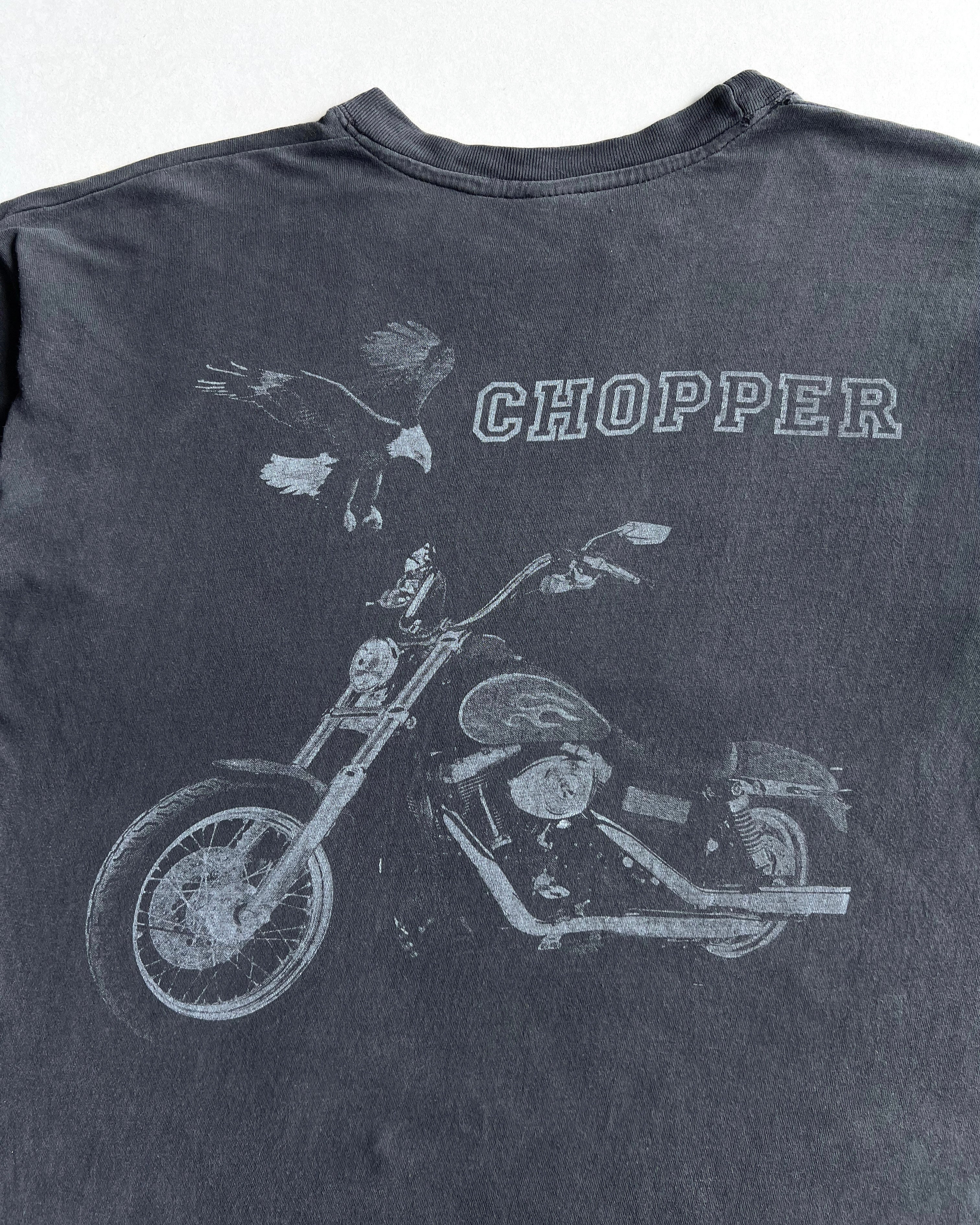 1990S FADED BLACK CHOPPER TEE (L)