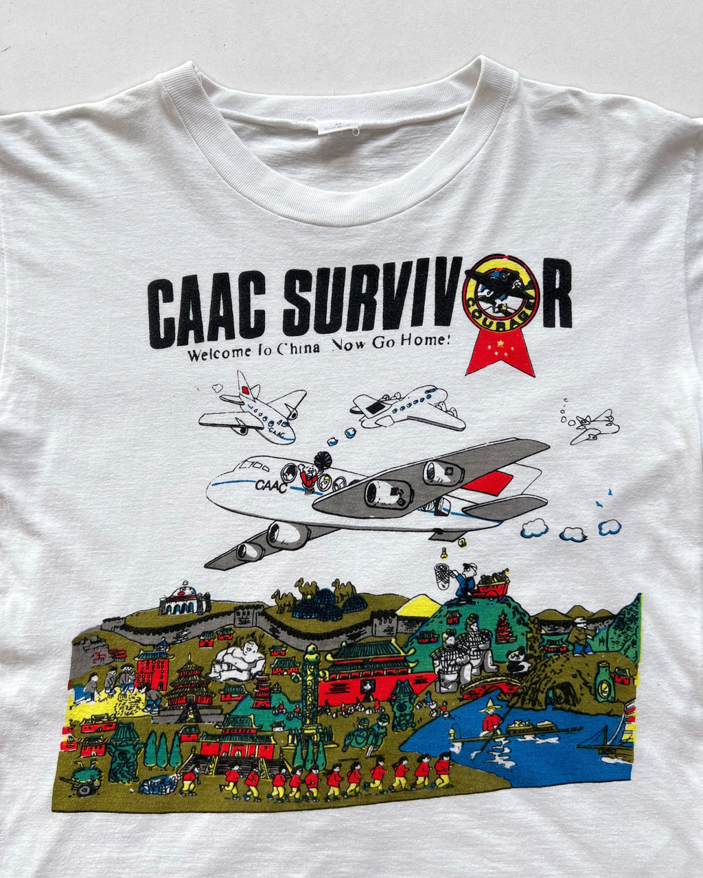 1990S 'CAAC SURVIVOR' SINGLE STITCH TEE (M)