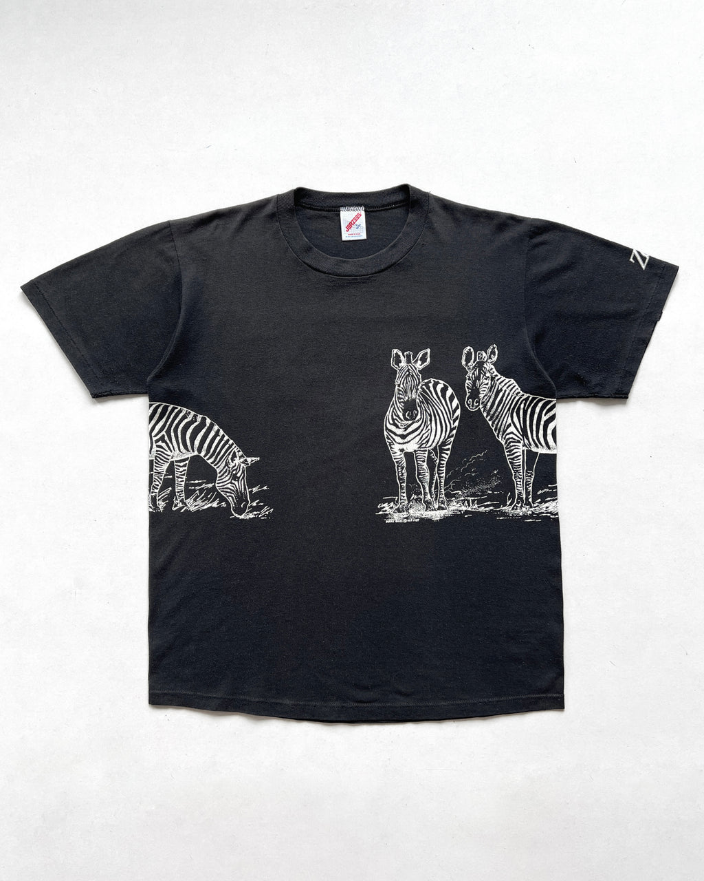 1980S ERIE ZOO ZEBRA GRAPHIC TEE (L)