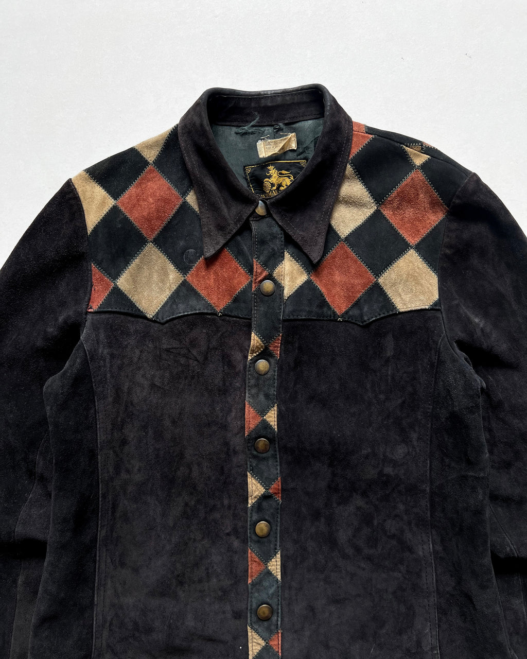 1950S HERMAN PHILLIPS SUEDE PATCH BUTTON-UP (M)