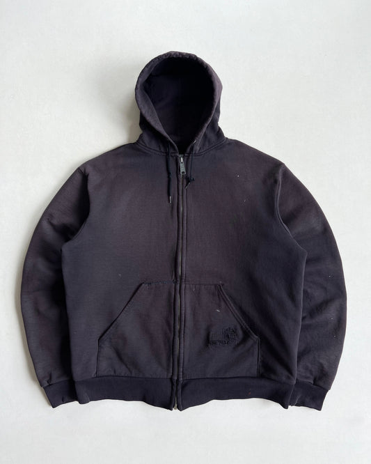 1990S FADED BLACK CARHARTT HEAVYWEIGHT ZIP-UP HOODIE (L)