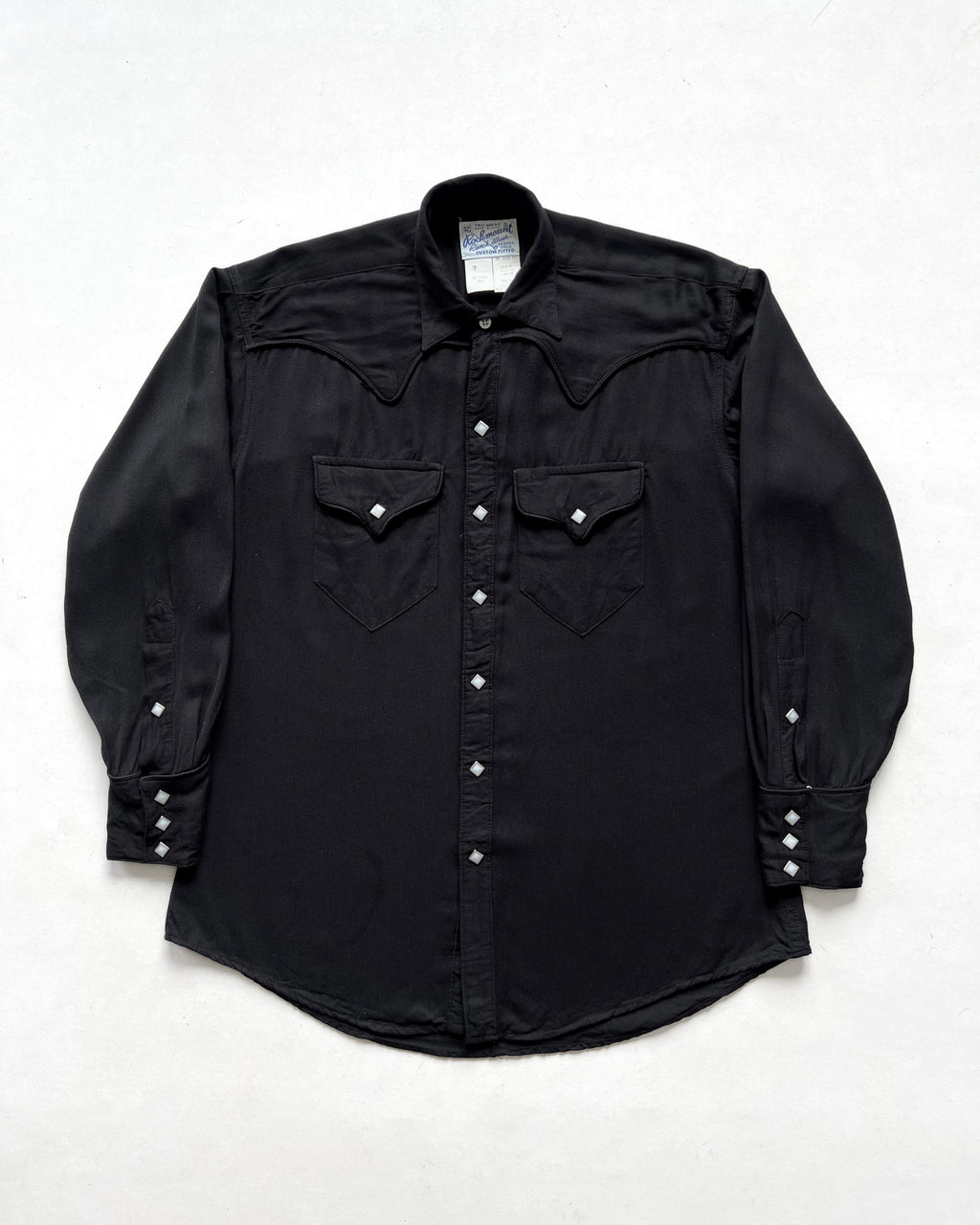 1970S ROCKMOUNT RANCHWEAR RAYON WESTERN SHIRT (M)