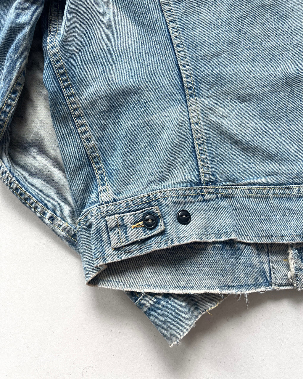 1960S SUN FADED LEE 101-J DENIM JACKET (L)